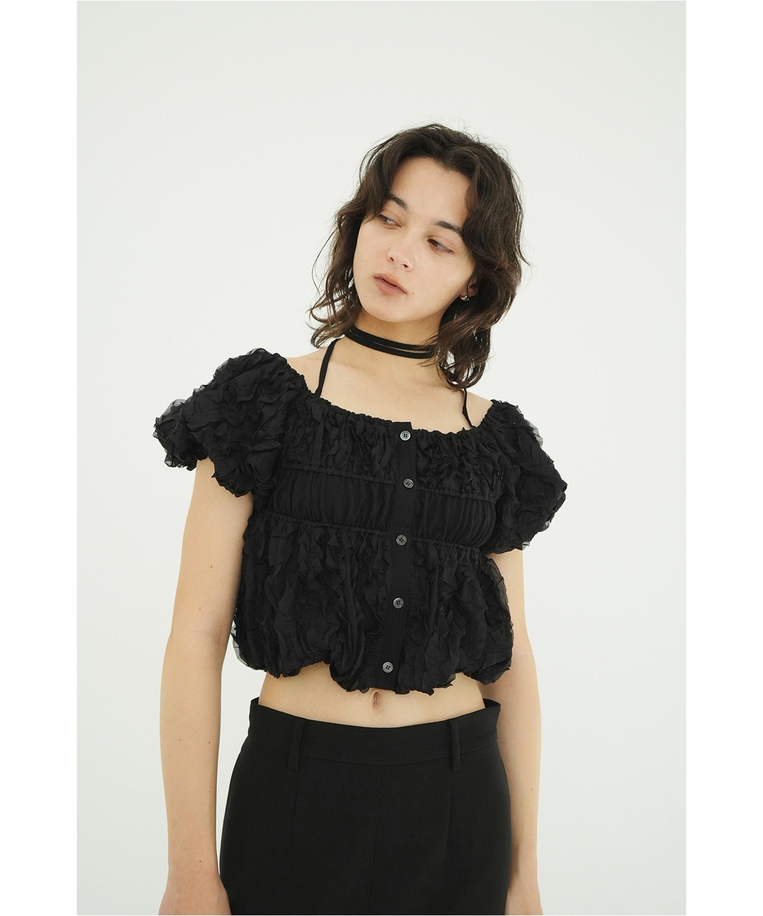 CLANE(クラネ)】 W FACE TOPSTITCHED FRILL TOPS｜PARIGOT ONLINE