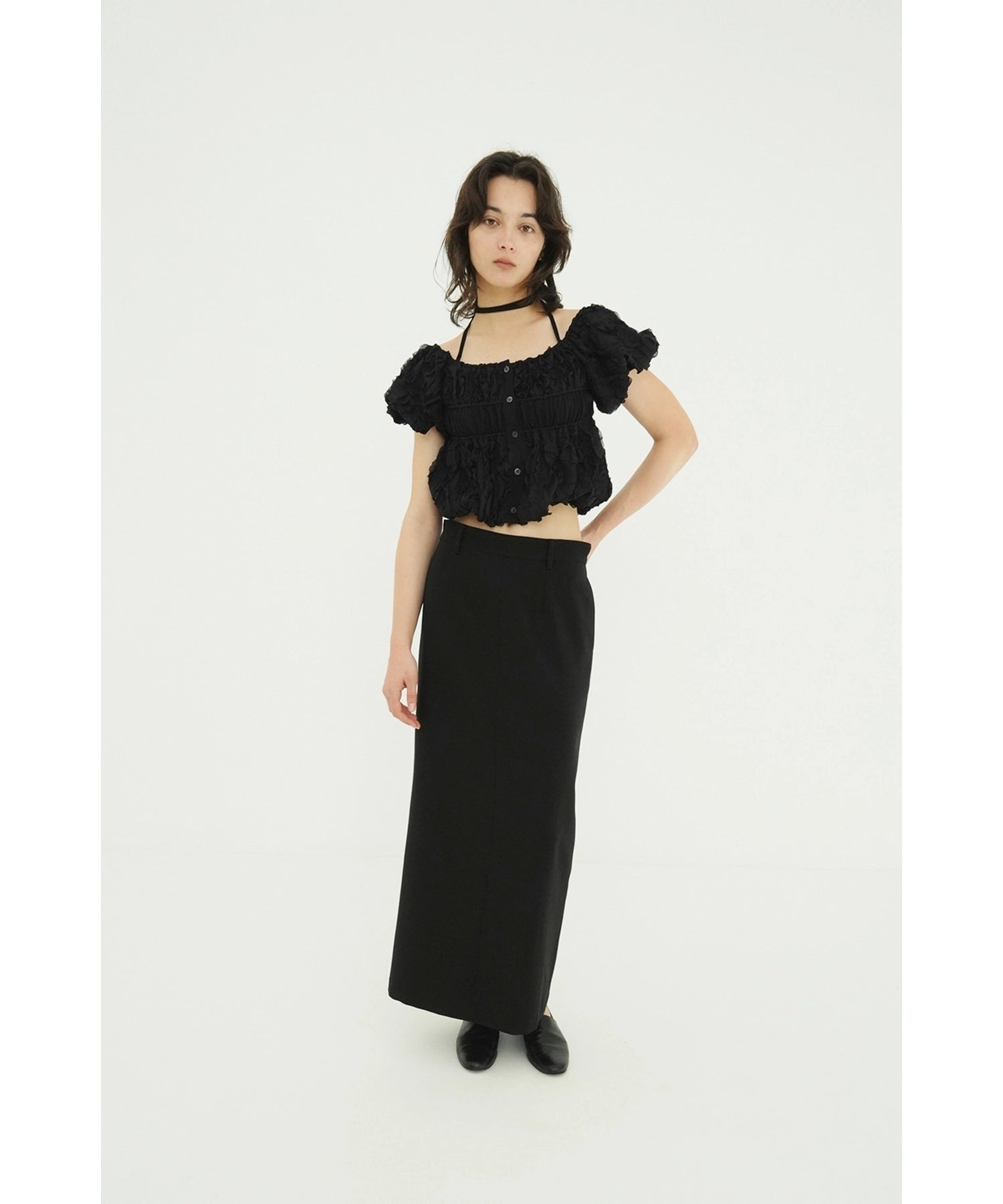 CLANE(クラネ)】 W FACE TOPSTITCHED FRILL TOPS｜PARIGOT ONLINE