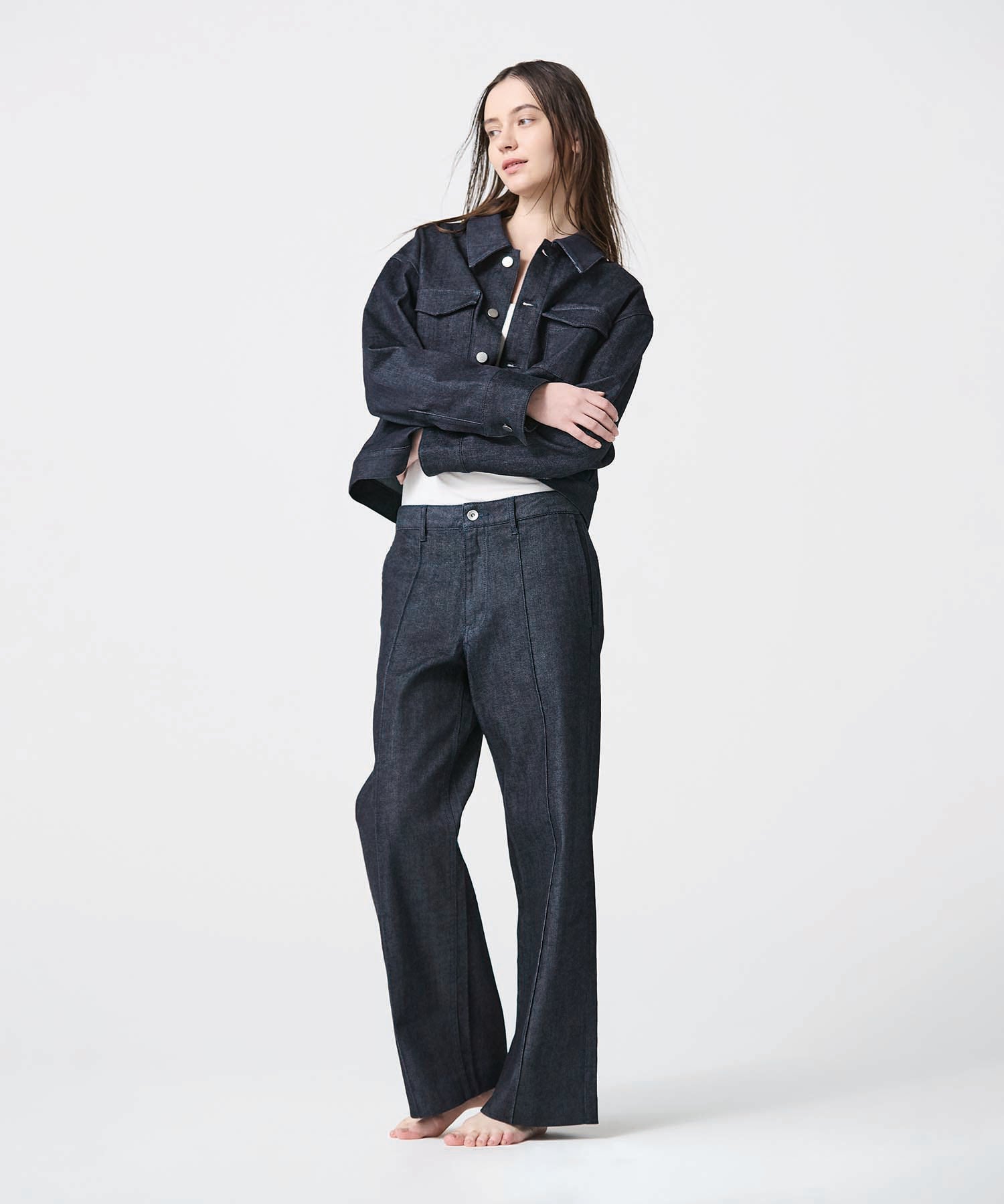 JAPAN DENIM(ジャパンデニム)】 CROPPED SOUTIEN COLLAR JACKET