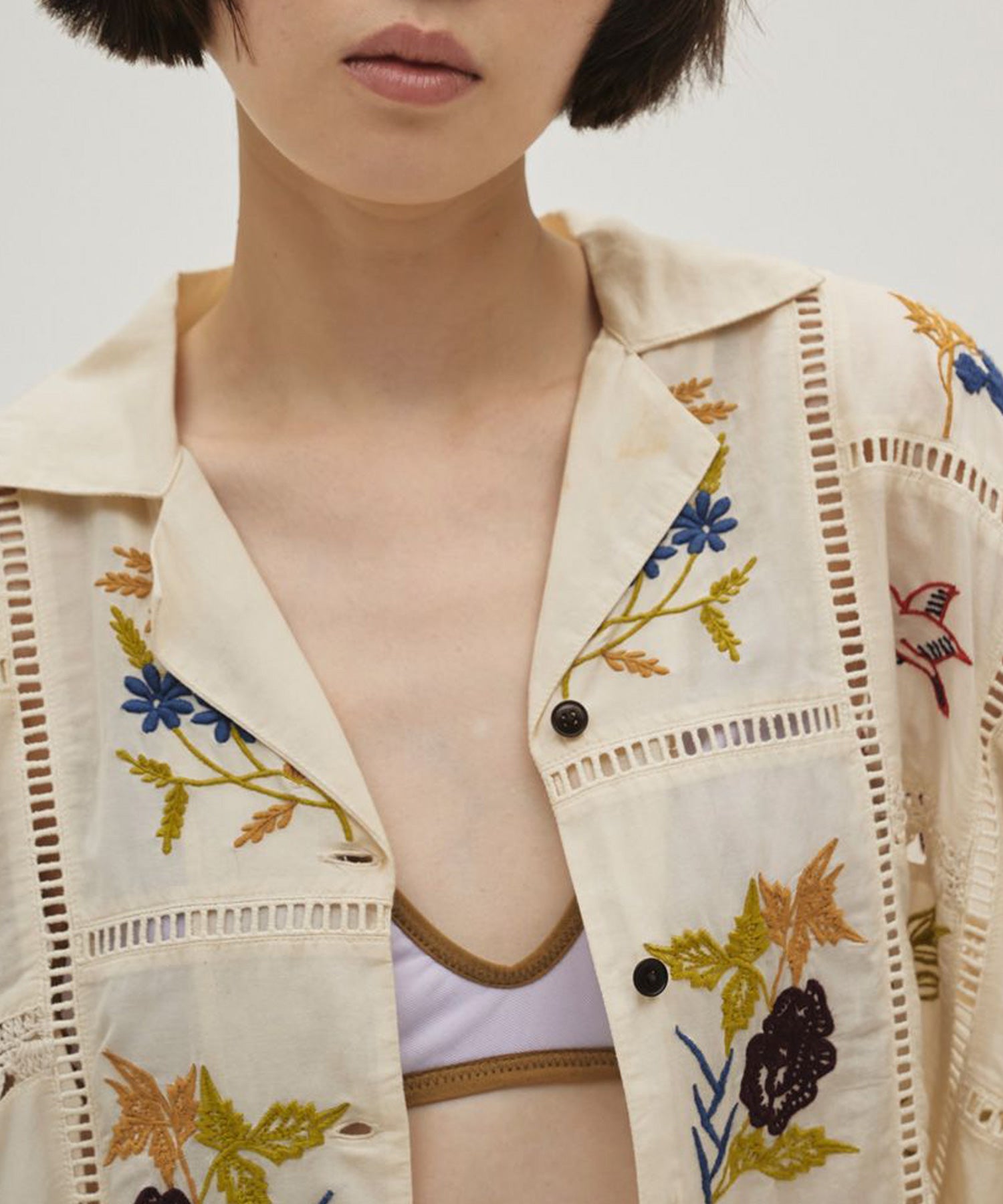 TODAYFUL(トゥデイフル)】 Embroidery Patchwork Shirts｜PARIGOT