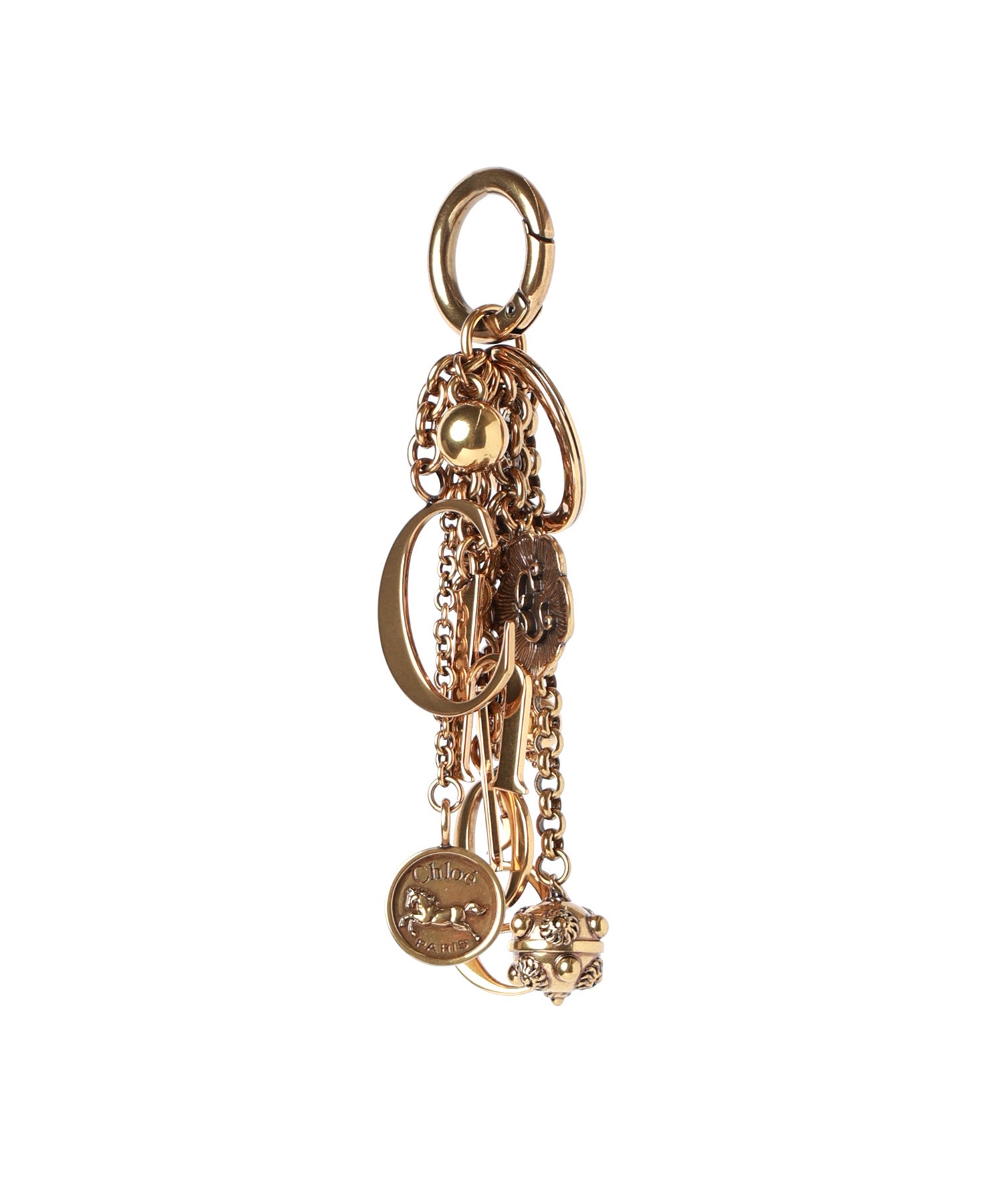 Chloe(クロエ)】 ブラス製CHLOE SYMBOLS LOGOキーリングバッグチャーム