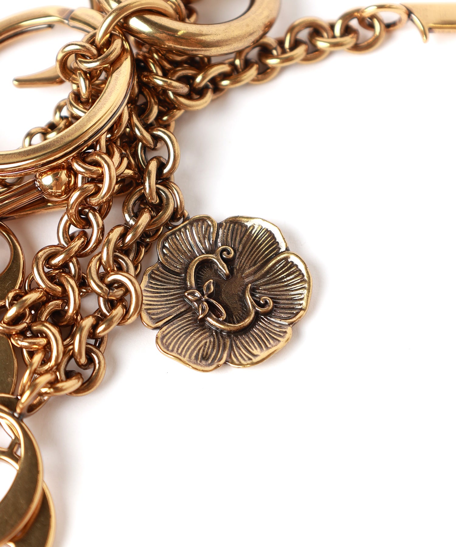 Chloe(クロエ)】 ブラス製CHLOE SYMBOLS LOGOキーリングバッグチャーム