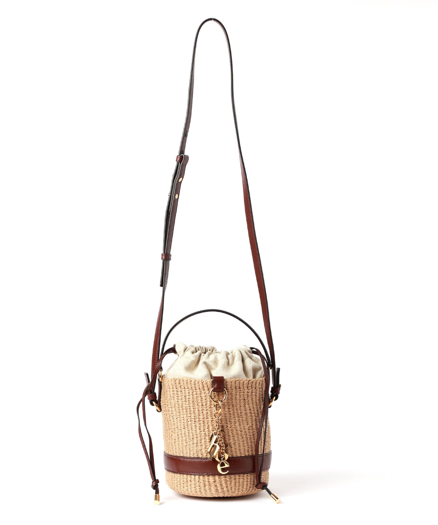 Chloe(クロエ)】 ナチュラルファイバー製CHLOE CHARMSバスケットバッグ