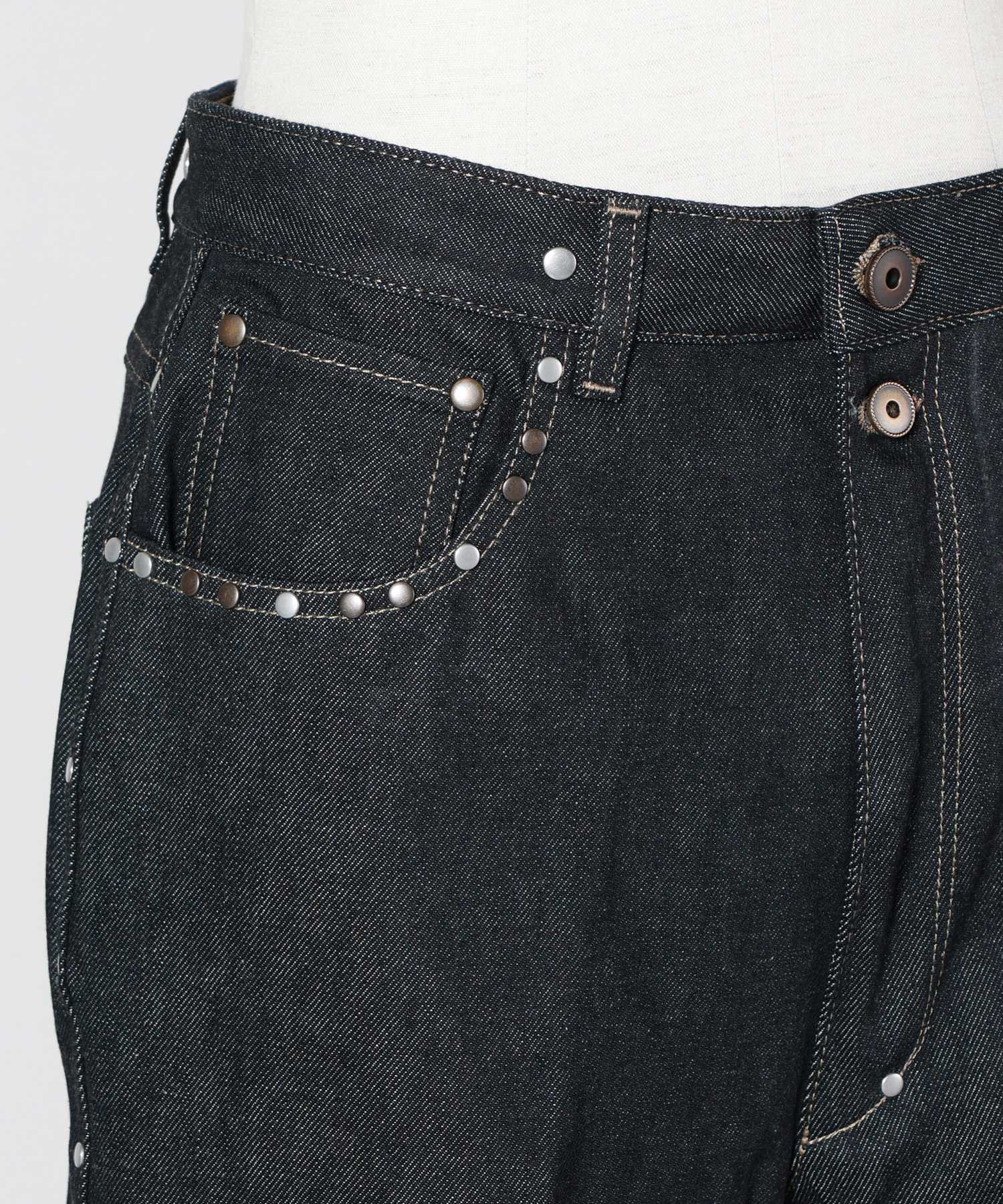 LEMAIRE(ルメール)】 HIGH WAISTED STRAIGHT PANTS WITH STUDS