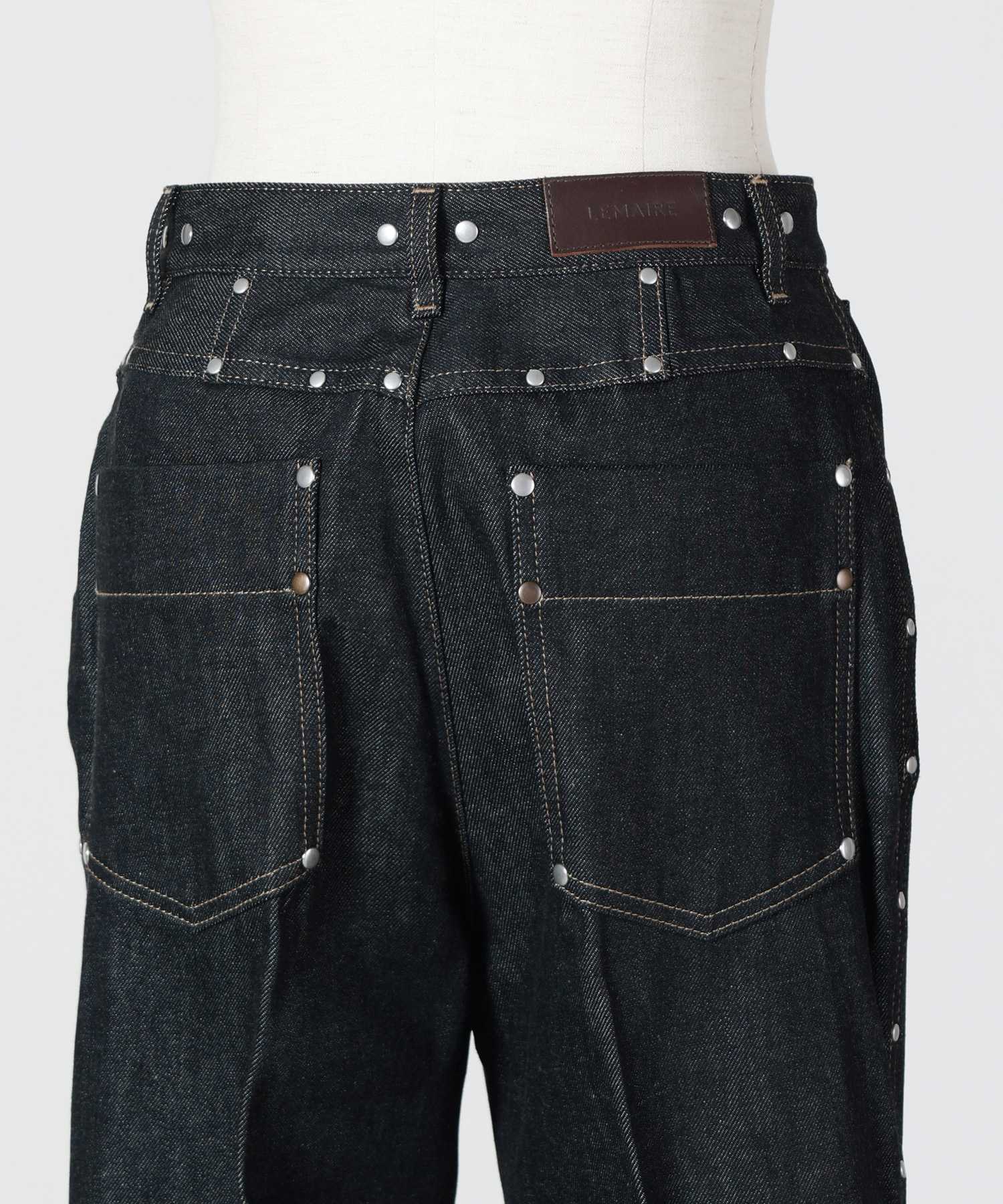LEMAIRE(ルメール)】 HIGH WAISTED STRAIGHT PANTS WITH STUDS