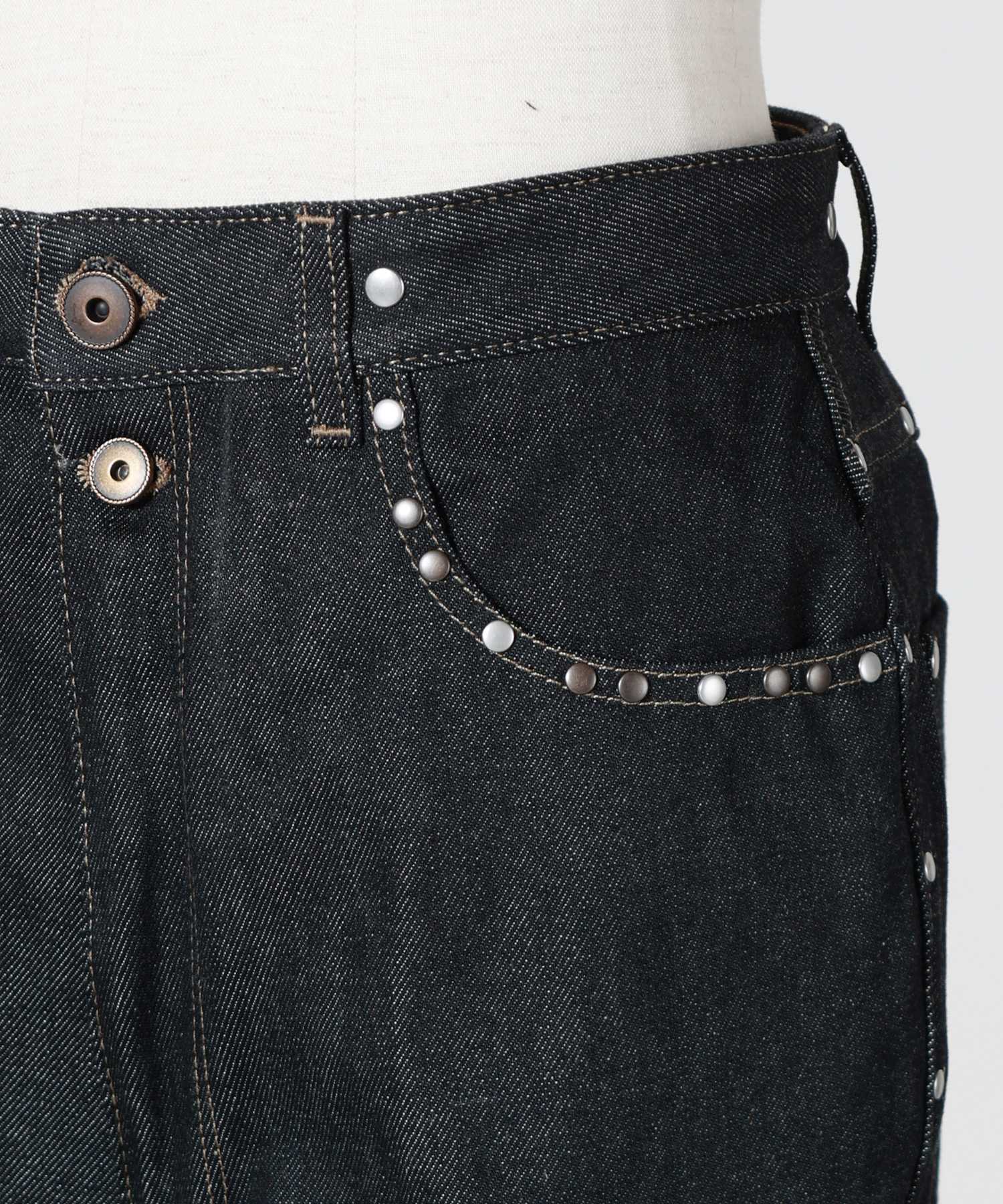 LEMAIRE(ルメール)】 HIGH WAISTED STRAIGHT PANTS WITH STUDS