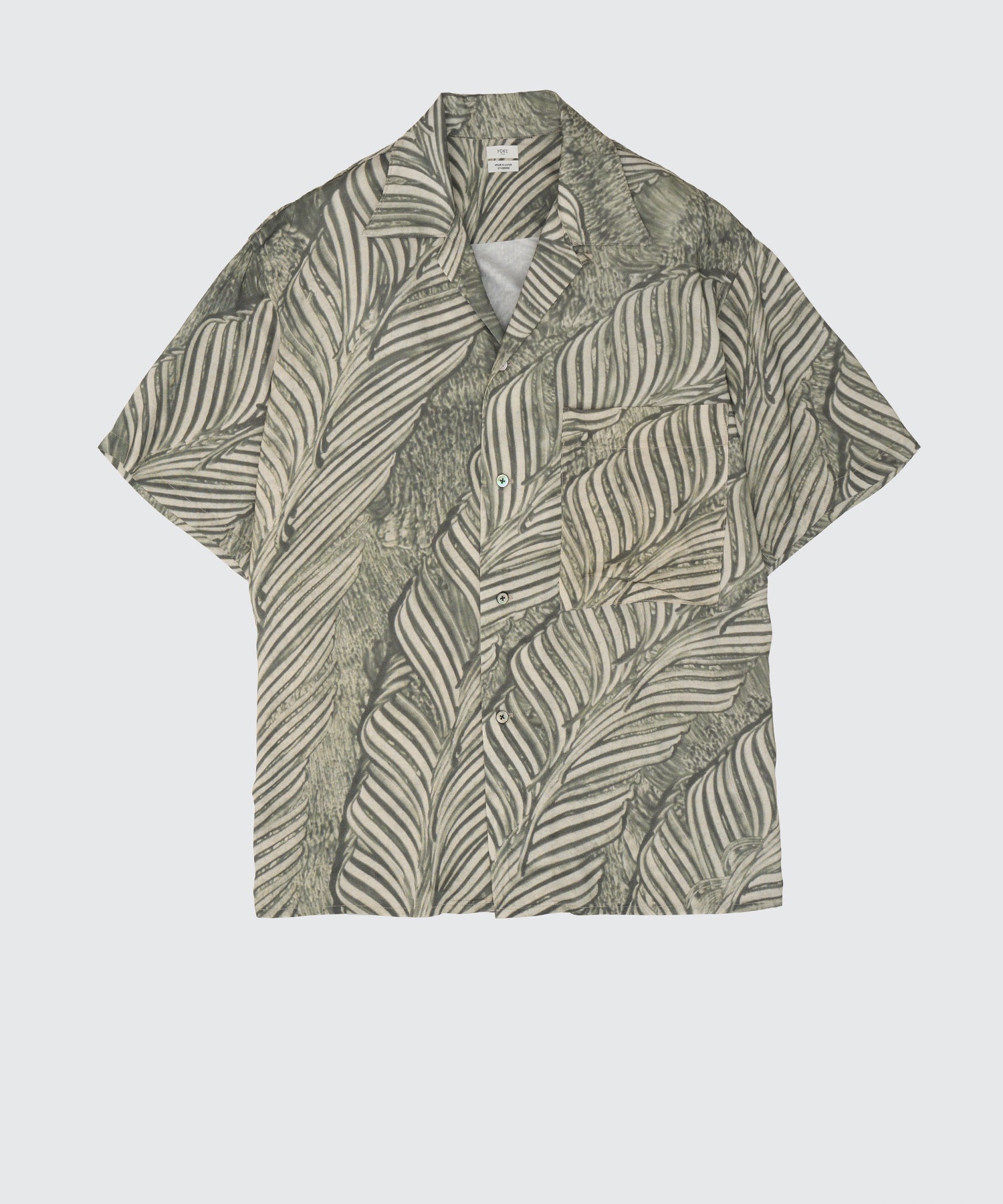 トップス Yoke Leaf PatternPrintenCollarShirt YOKE(ヨーク)】 Leaf Pattern Printed Open Collar Shirt｜PARIGOT