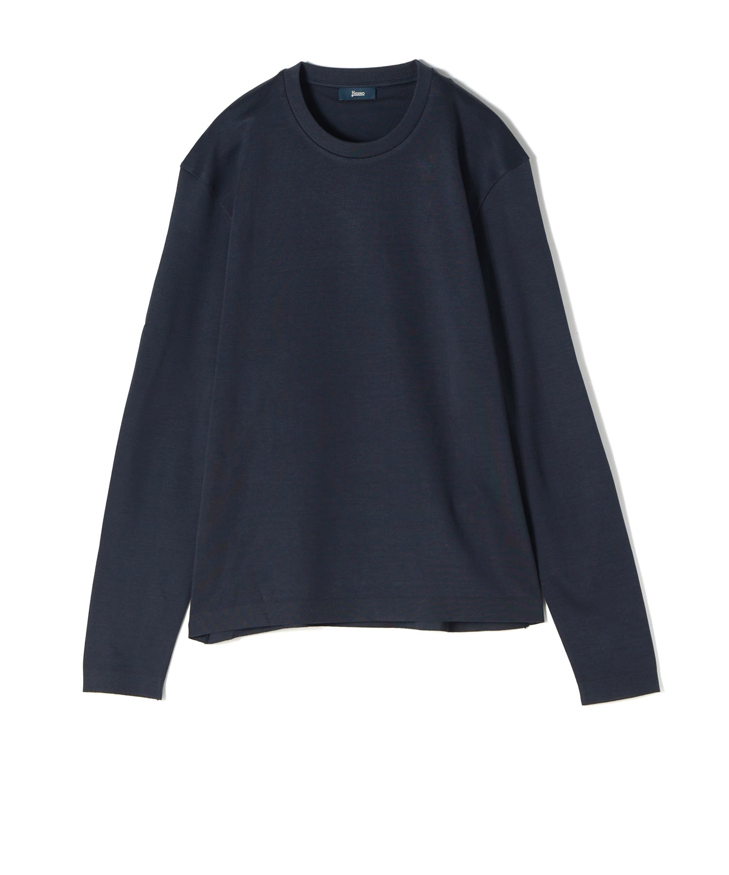 定価約3,9万 HERNO ヘルノ 高級ニットTシャツ 2025SS ニットT HERNO(ヘルノ)】 ジャージーニットエフェクト ロングスリーブTシャツ