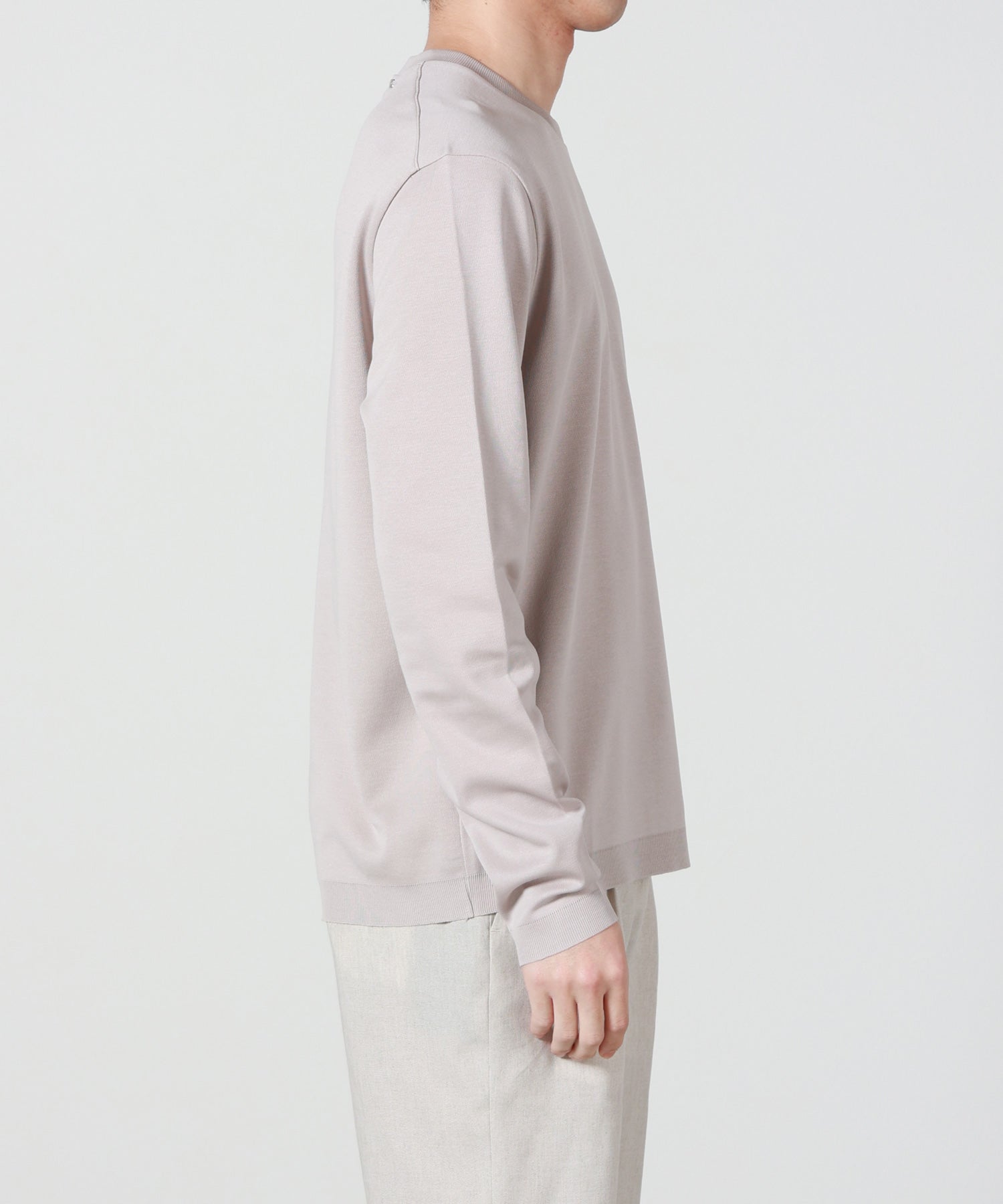 HERNO(ヘルノ)】 ジャージーニットエフェクト ロングスリーブTシャツ