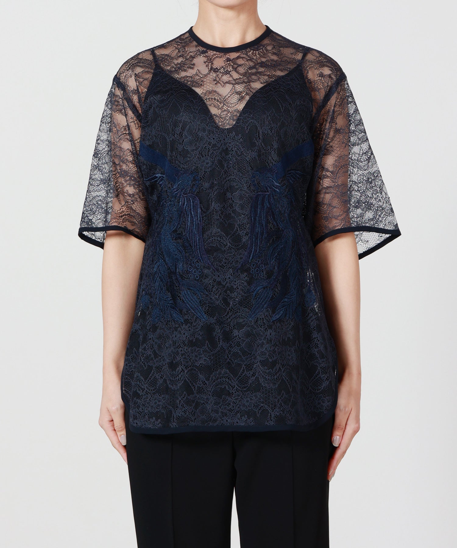Mame Kurogouchi(マメ クロゴウチ)】 Raschel Lace Embroidered Top