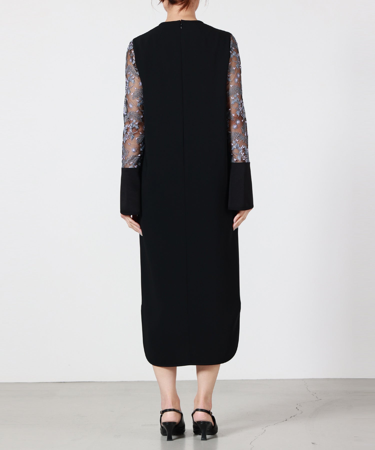 Mame Kurogouchi(マメ クロゴウチ)】 Tulle Lace Sleeve Classic Dress