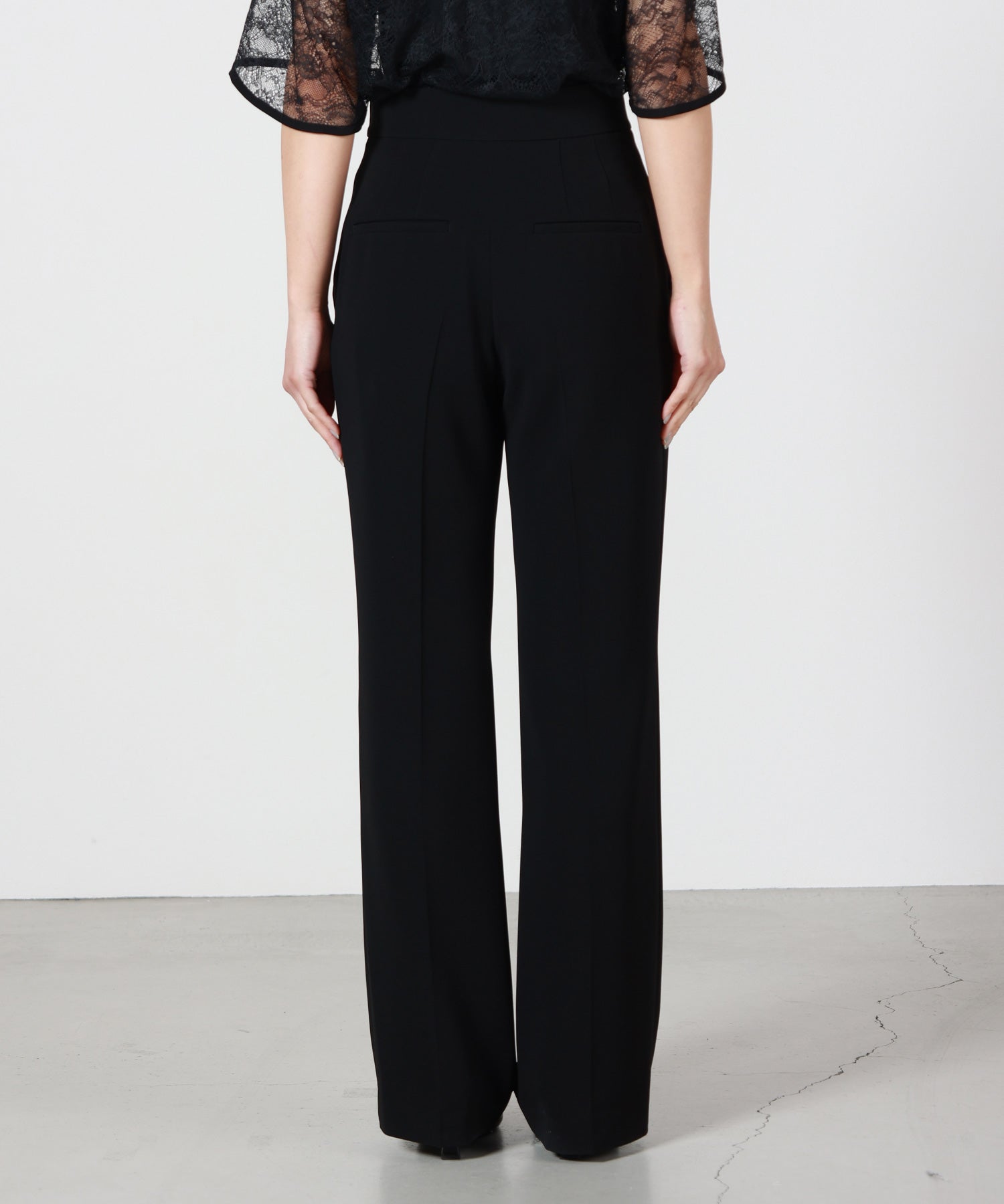 【最終価格】マメクロゴウチ　ブラックパンツ Mame Kurogouchi(マメ クロゴウチ)】 Triacetate Polyester High
