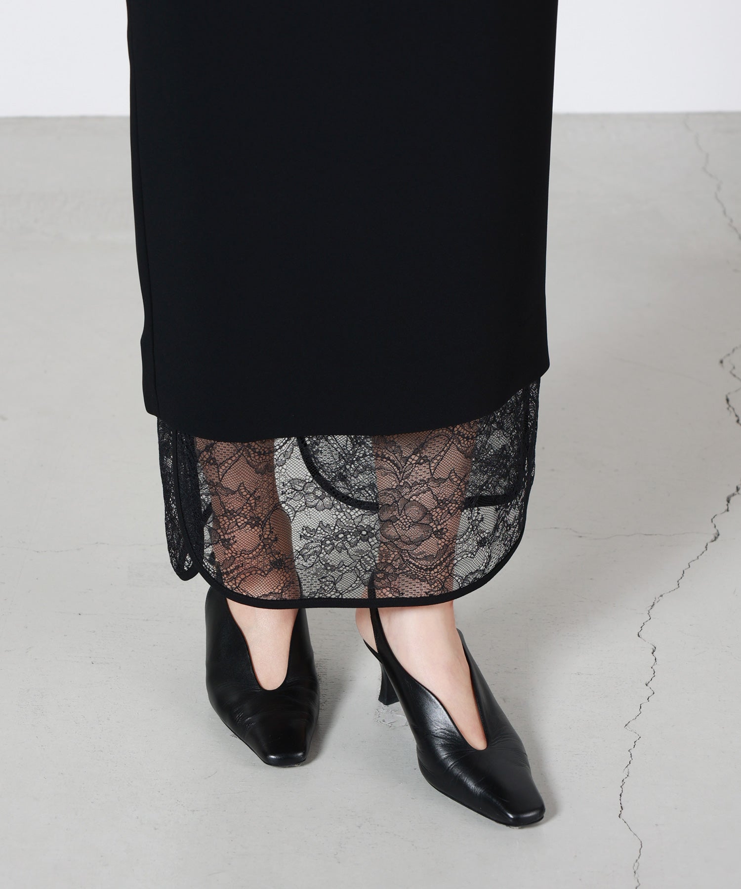 Mame Kurogouchi(マメ クロゴウチ)】 Raschel Lace Layered Skirt
