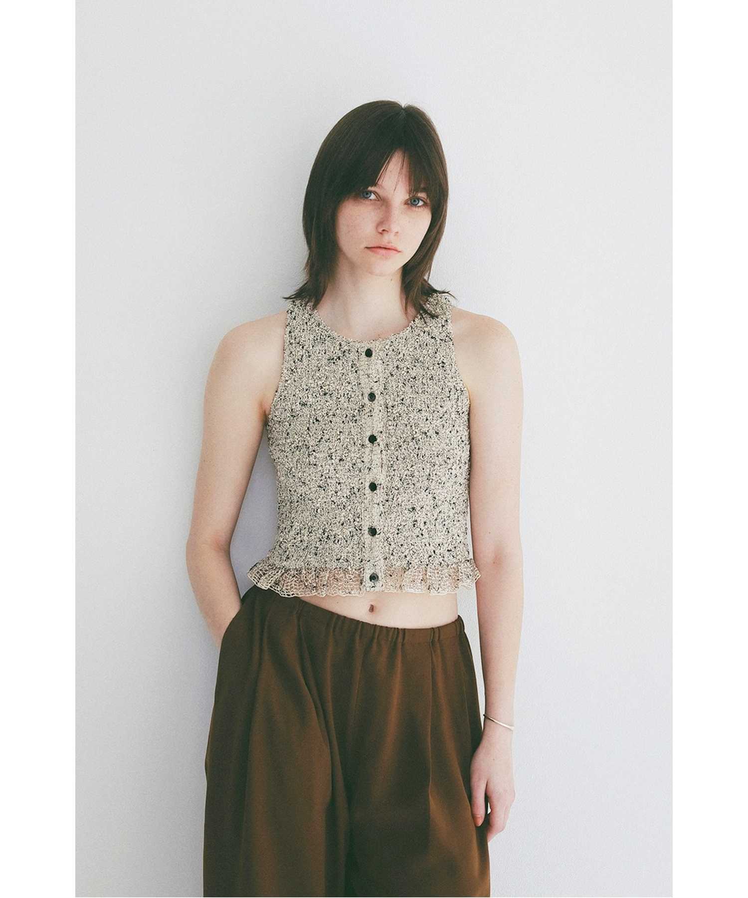 CLANE(クラネ)】 W FACE MIX MESH GATHER N/S TOPS｜PARIGOT ONLINE