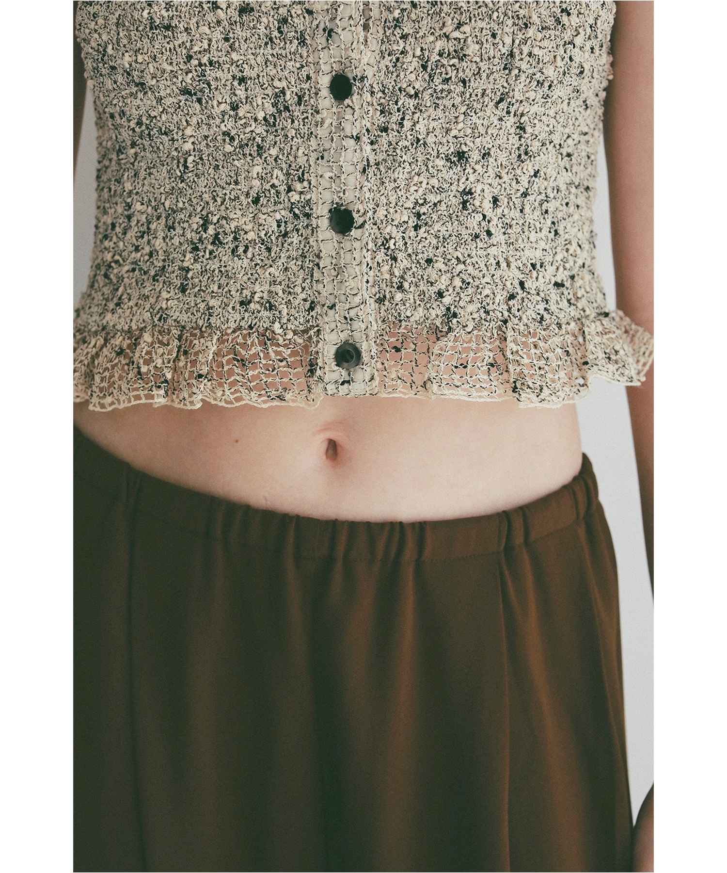 CLANE(クラネ)】 W FACE MIX MESH GATHER N/S TOPS｜PARIGOT ONLINE