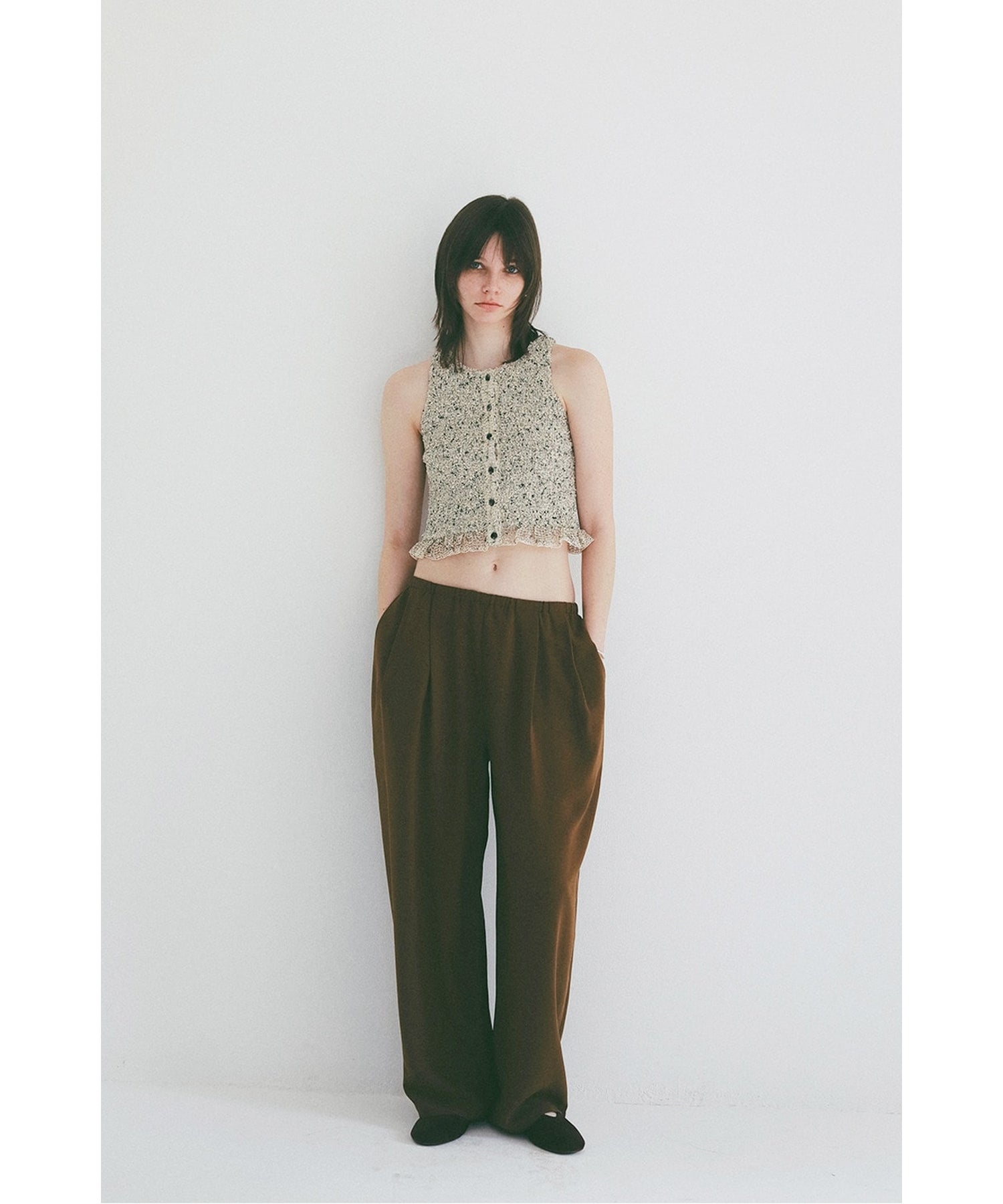 4点おまとめ専用‼️ENFÖLD クラネ ラルータ シップス CLANE(クラネ)】 W FACE MIX MESH GATHER N/S TOPS｜PARIGOT ONLINE