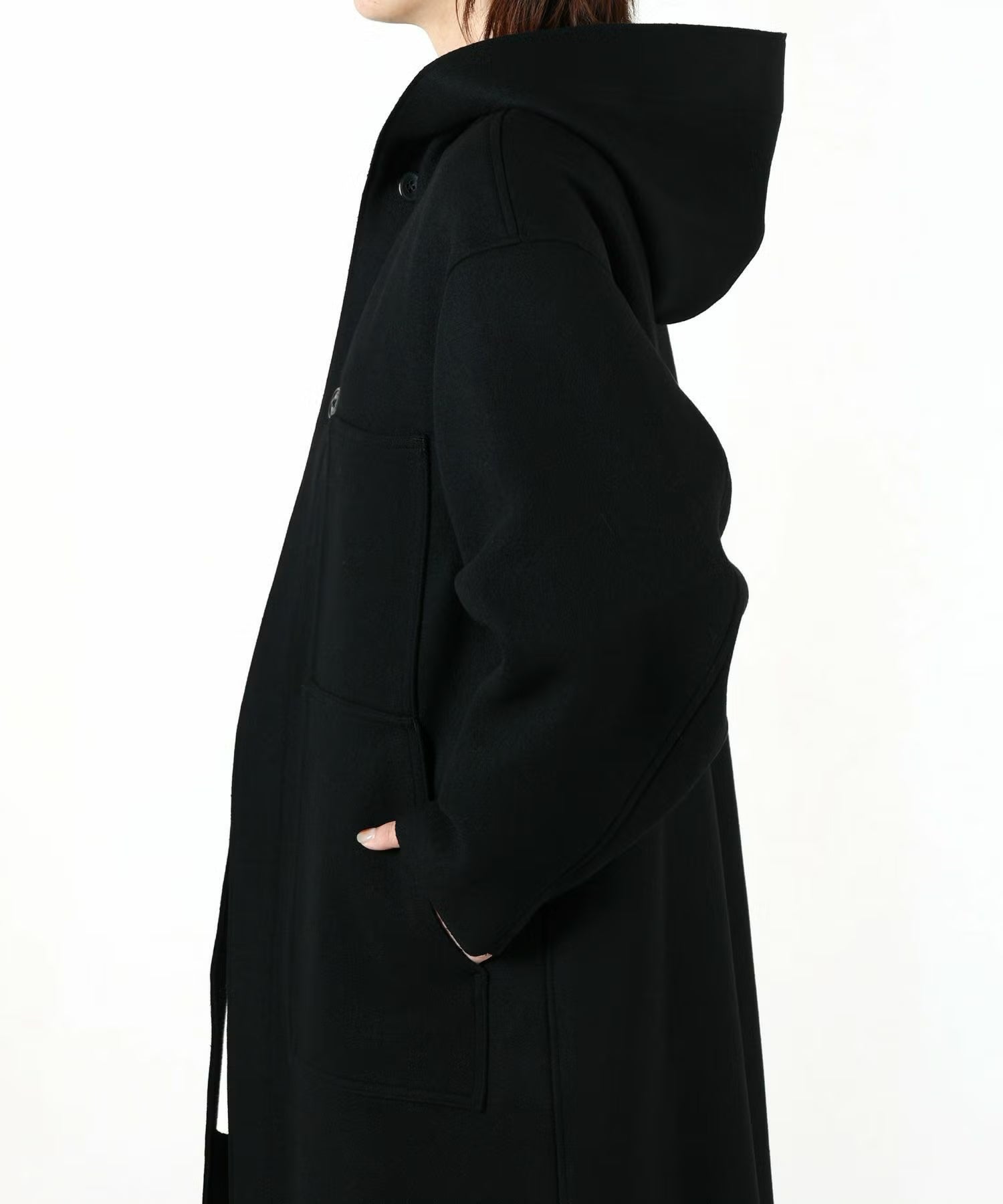 ジャケット・アウター HYKE HOODED WORK COAT Black SIZE5 HYKE(ハイク)】 《26AW予約》MELTON HOODED WORK COAT｜PARIGOT ONLINE