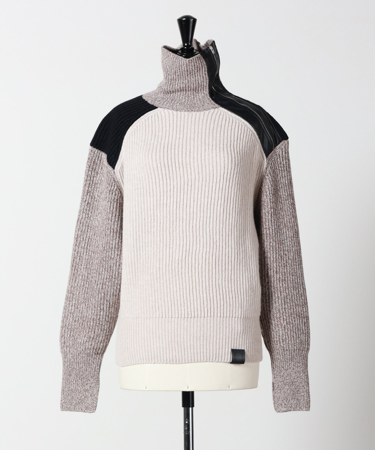 ステラマッカートニー　リブニット　セーター　オーバーサイズ　ローゲージ　フリル STELLA McCARTNEY(ステラ・マッカートニー)】 ジップパネル リブニット