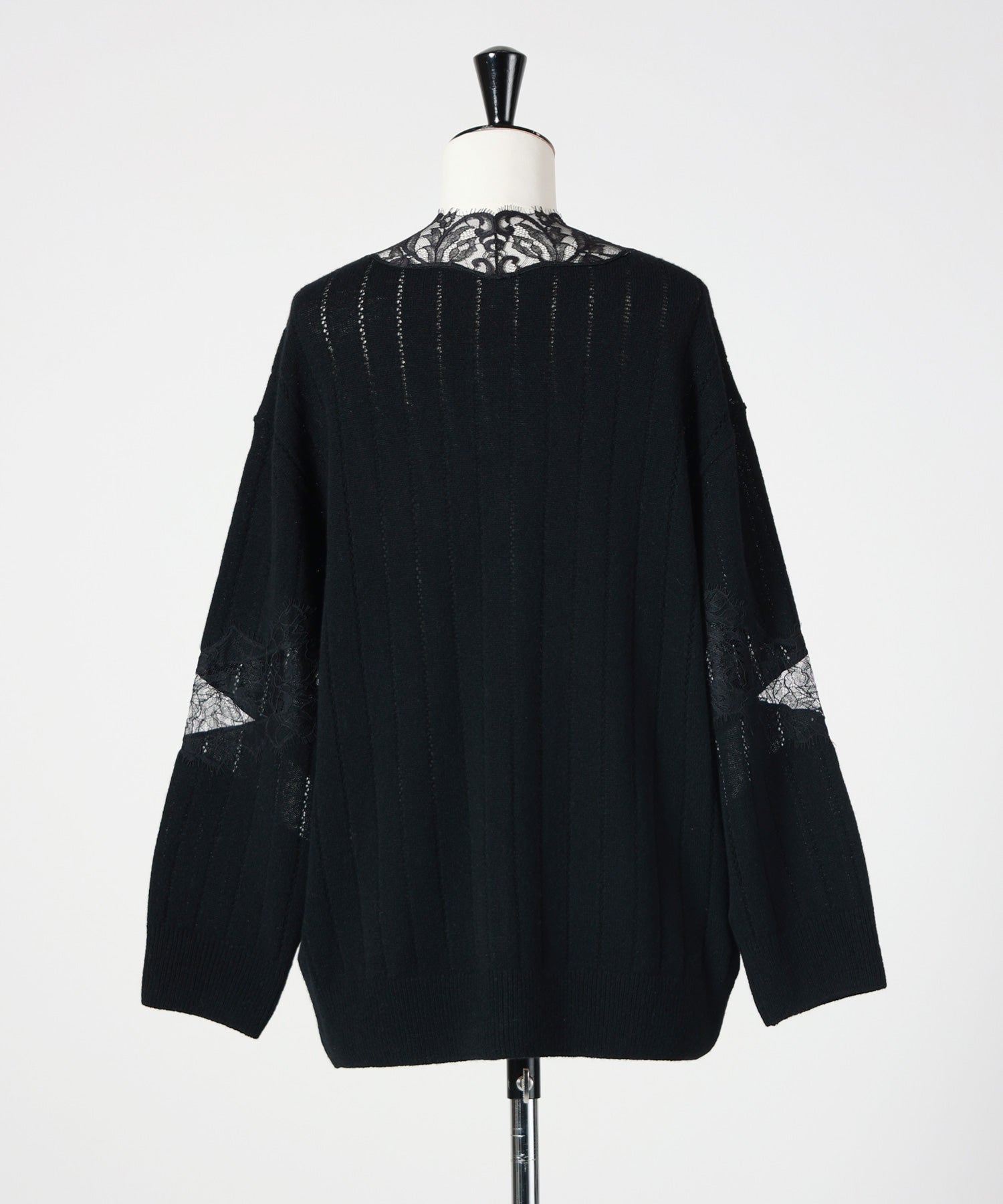FETICO(フェティコ)】 OVERSIZED HAIRY LACE PANELED KNIT CARDIGAN