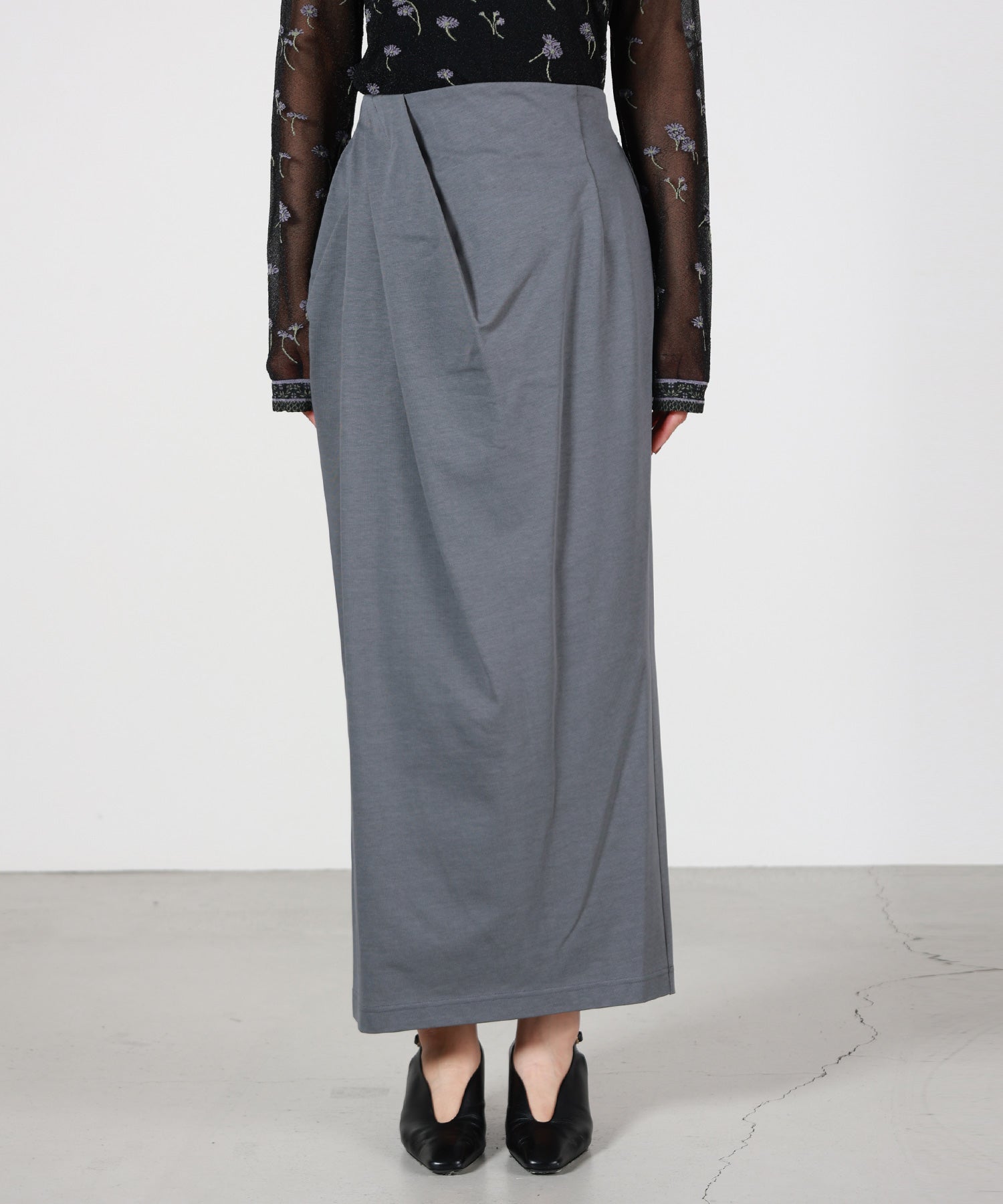 Mame Kurogouchi(マメ クロゴウチ)】 Cotton Jersey Asymmetric Skirt