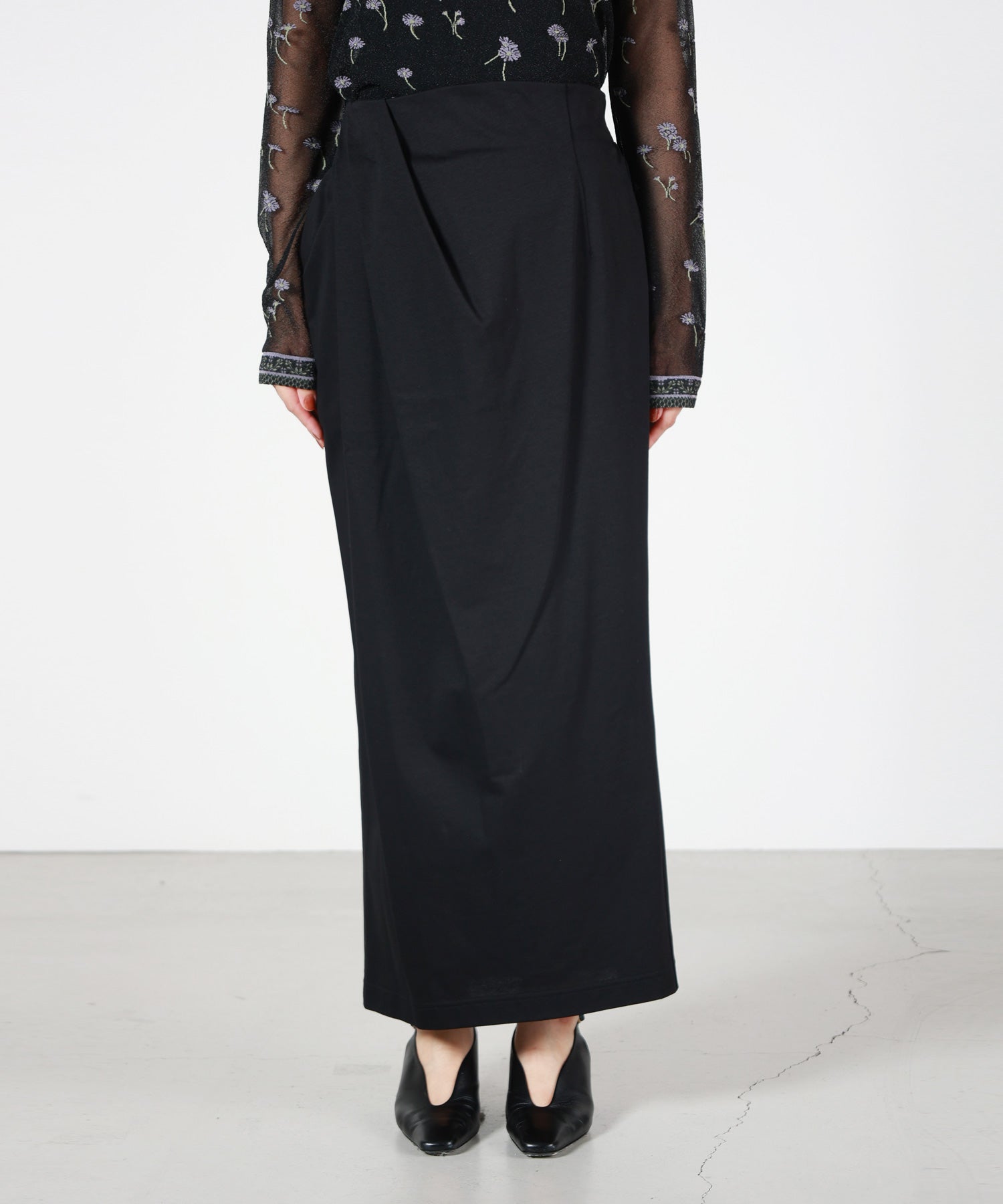 Mame Kurogouchi(マメ クロゴウチ)】 Cotton Jersey Asymmetric Skirt