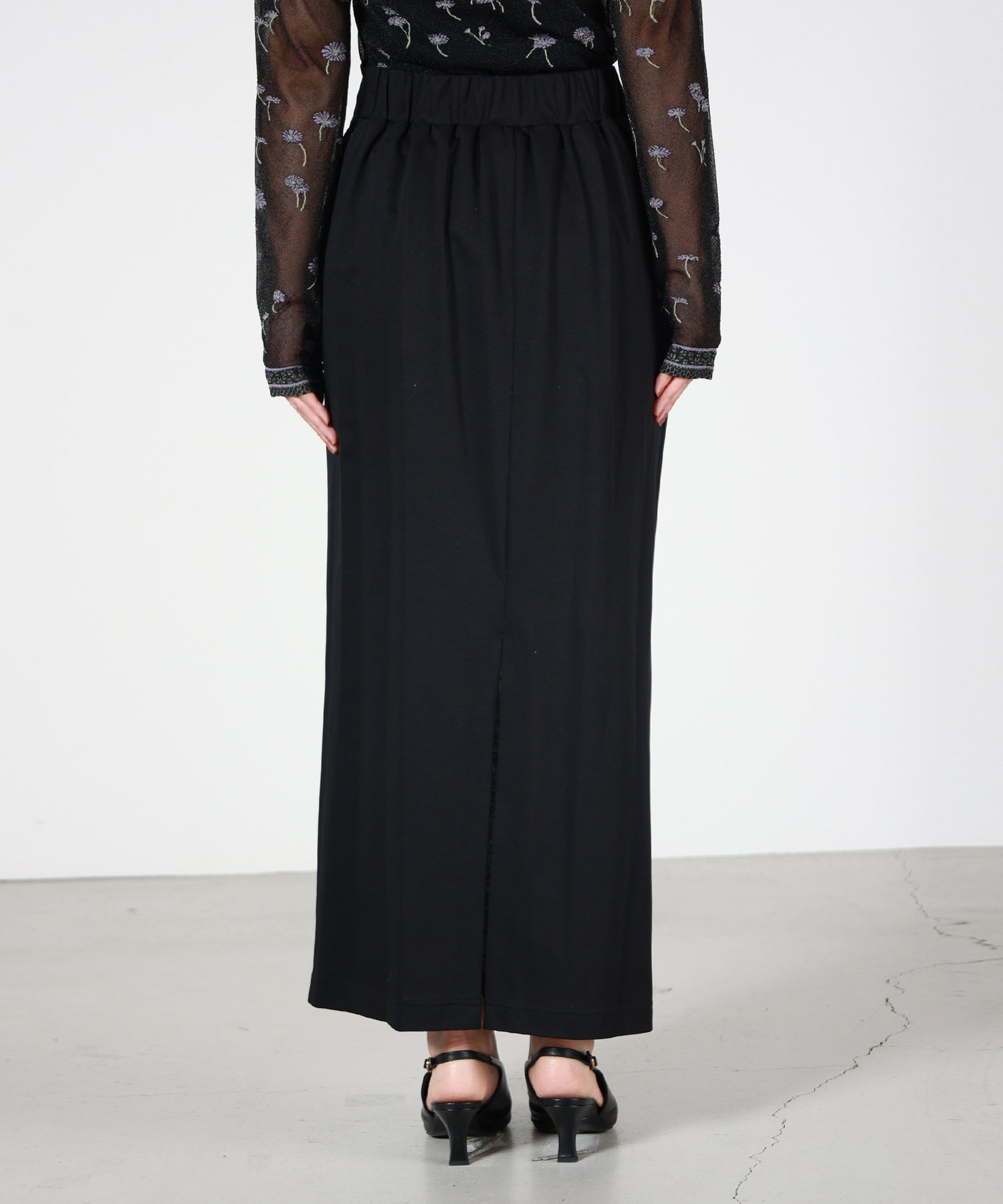 mame Kurogouchi ステッチスカート ブラック Mame Kurogouchi(マメ クロゴウチ)】 Cotton Jersey Asymmetric Skirt
