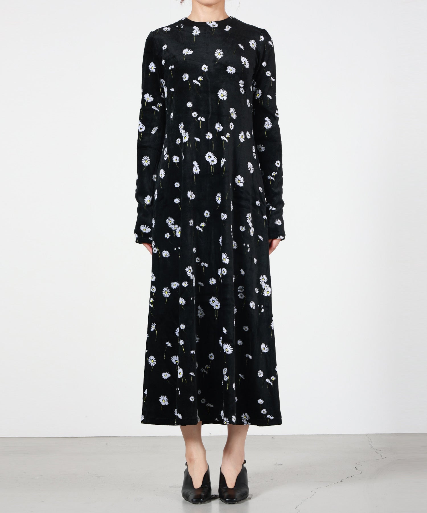 Mame Kurogouchi(マメ クロゴウチ)】 Velour Jersey Floral Dress