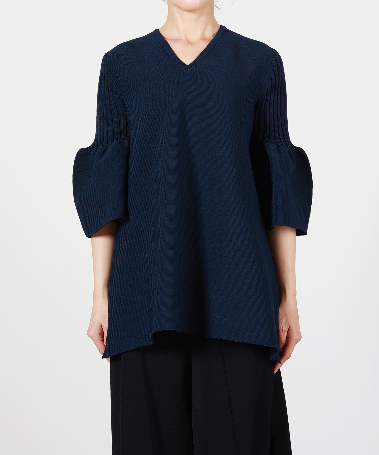 CFCL(シーエフシーエル)】 POTTERY SHORT BELL SLEEVE FLARE TOP