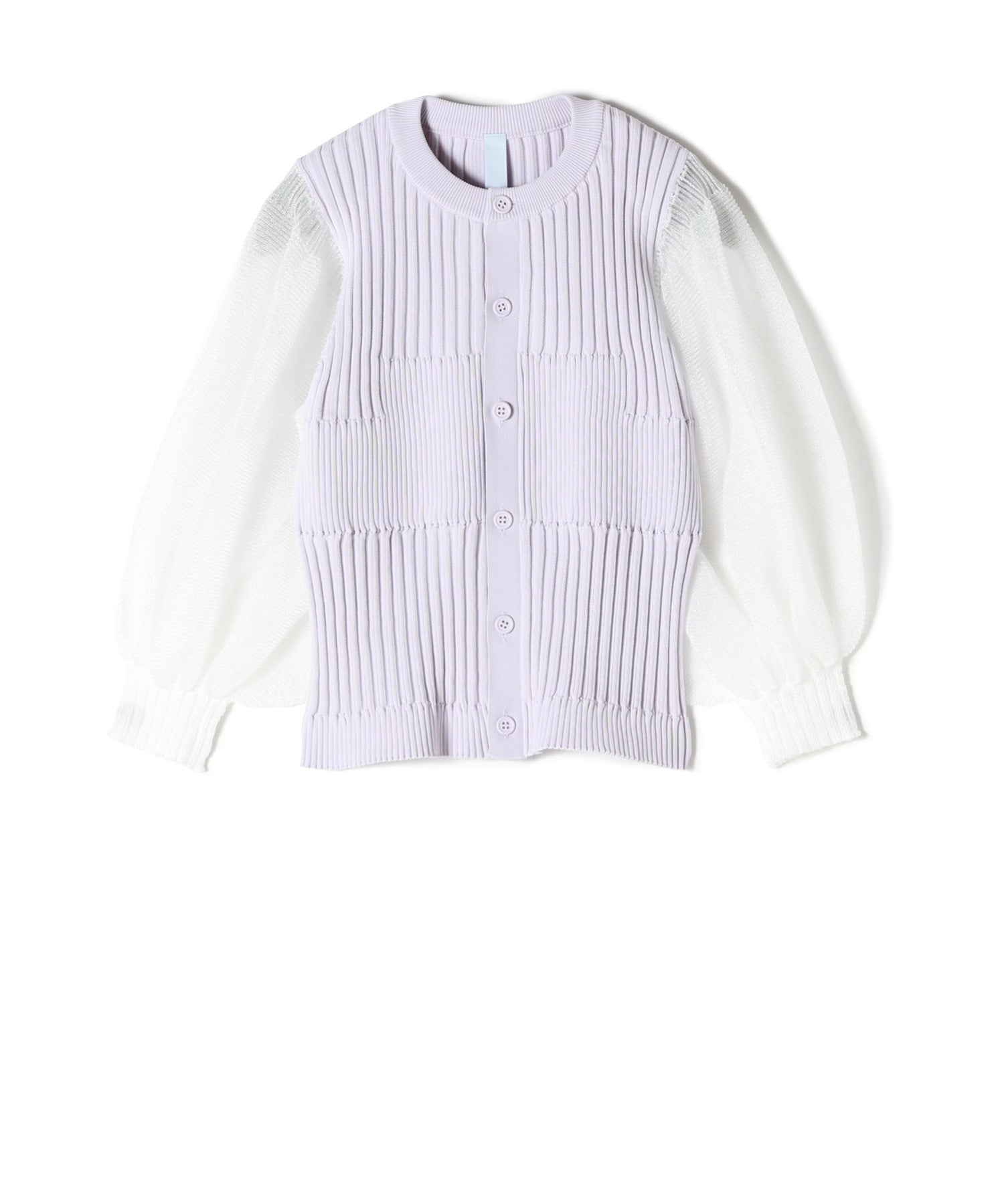 FLUTED LUCENT PUFF SLEEVE CARDIGAN WOMEN(レディース)