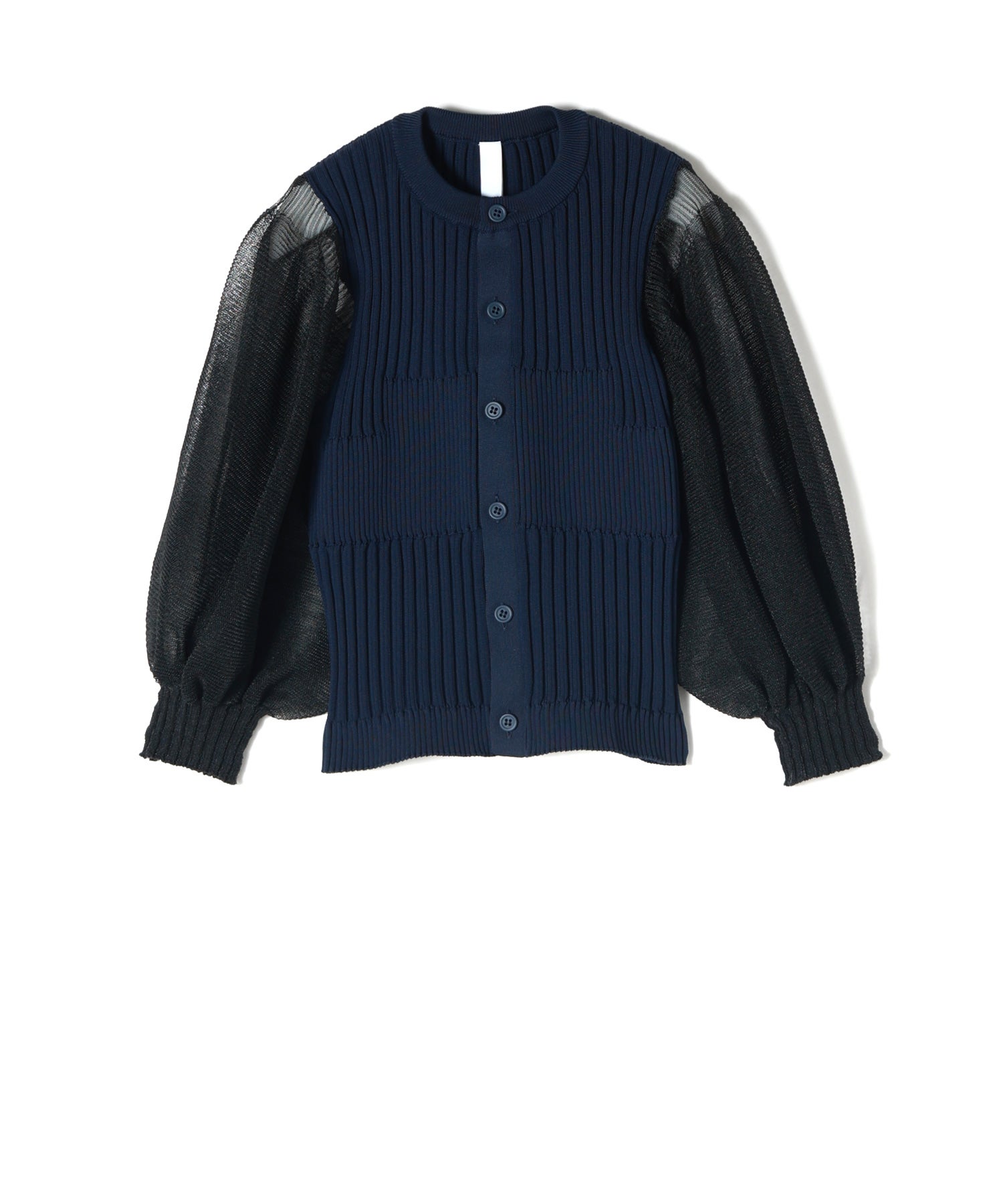 CFCL(シーエフシーエル)】 FLUTED LUCENT PUFF SLEEVE CARDIGAN