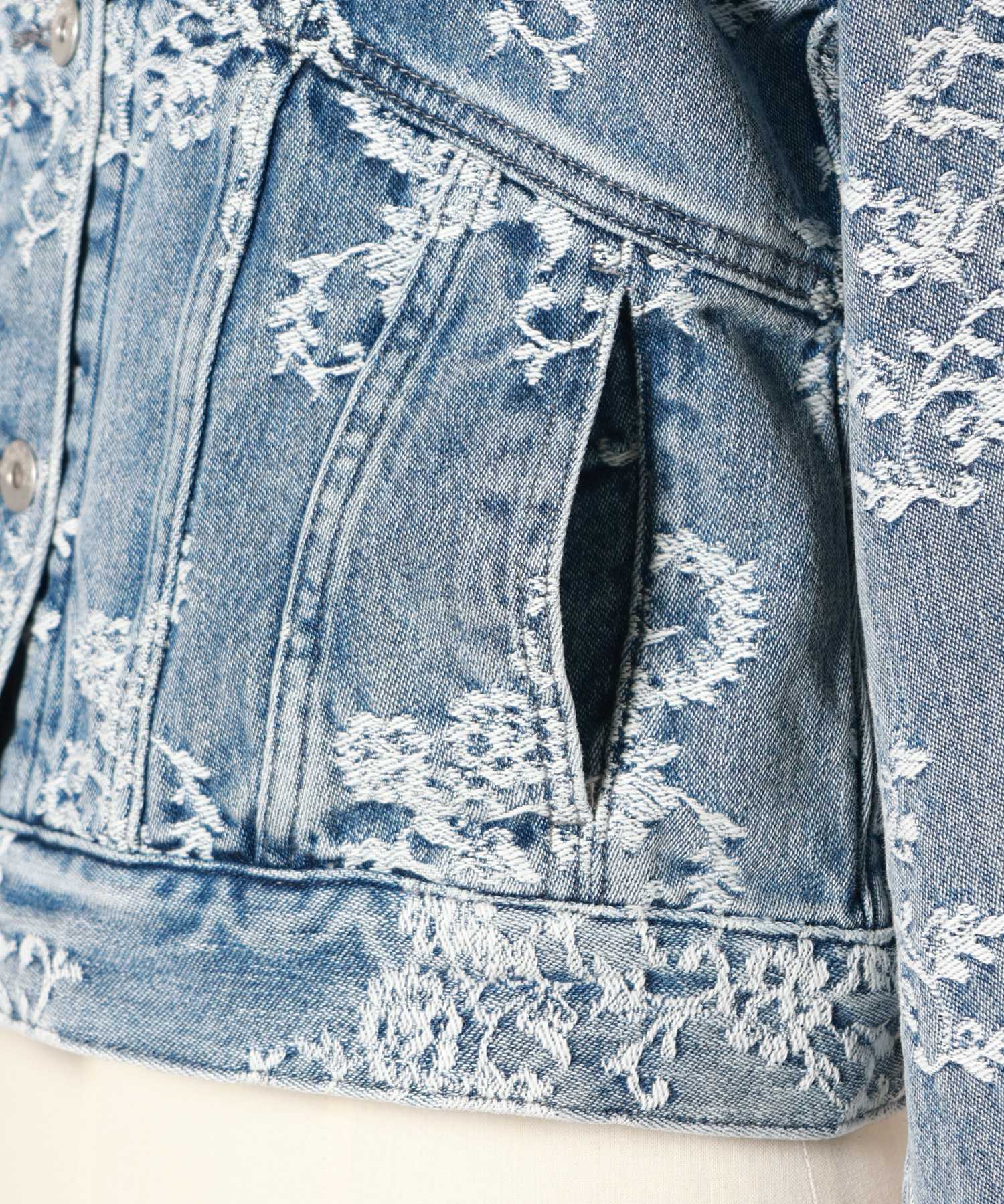 FETICO(フェティコ)】 LACE JACQUARD SKIPPER DENIM JACKET｜PARIGOT