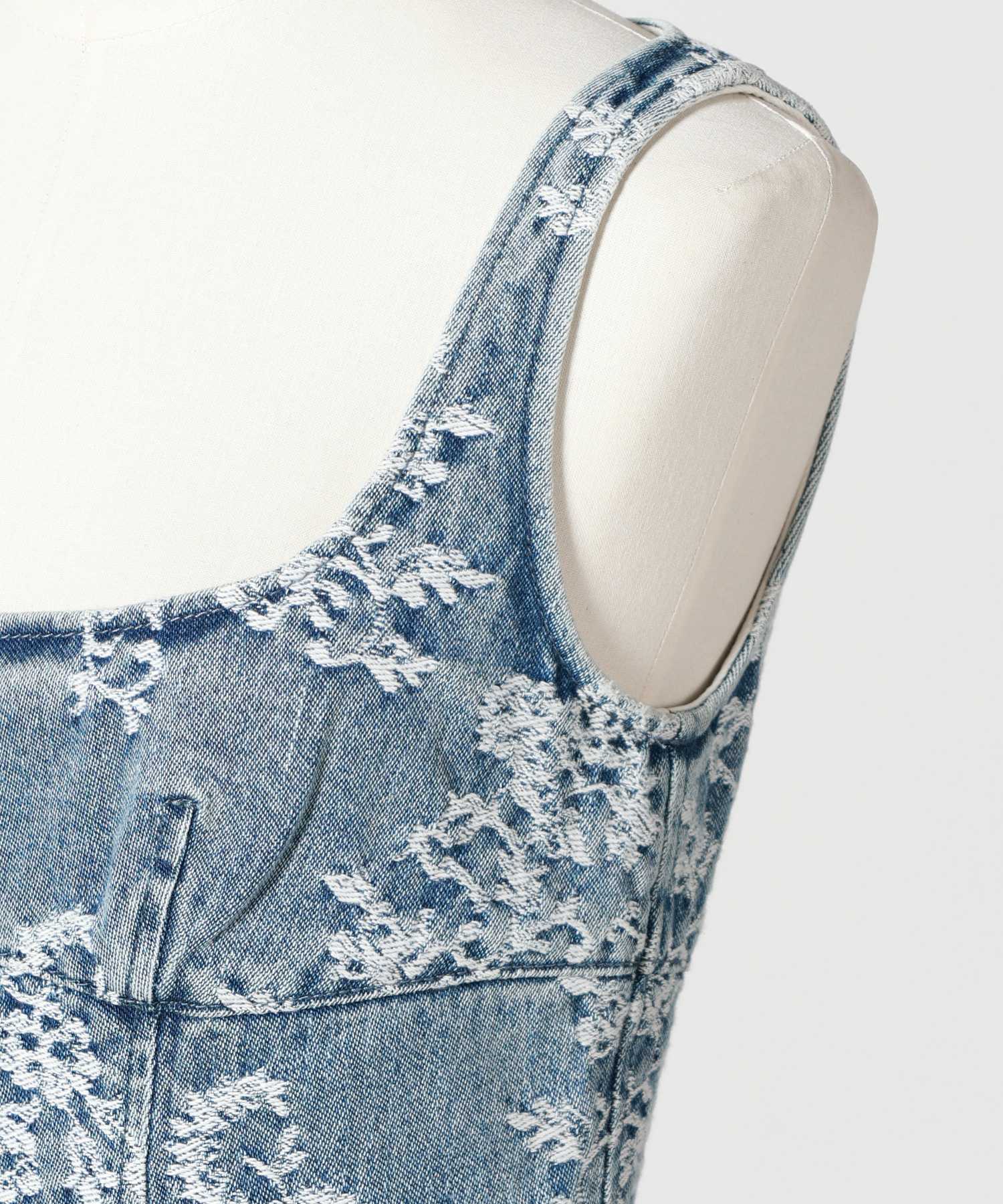 FETICO(フェティコ)】 LACE JACQUARD DENIM CURVY DRESS｜PARIGOT
