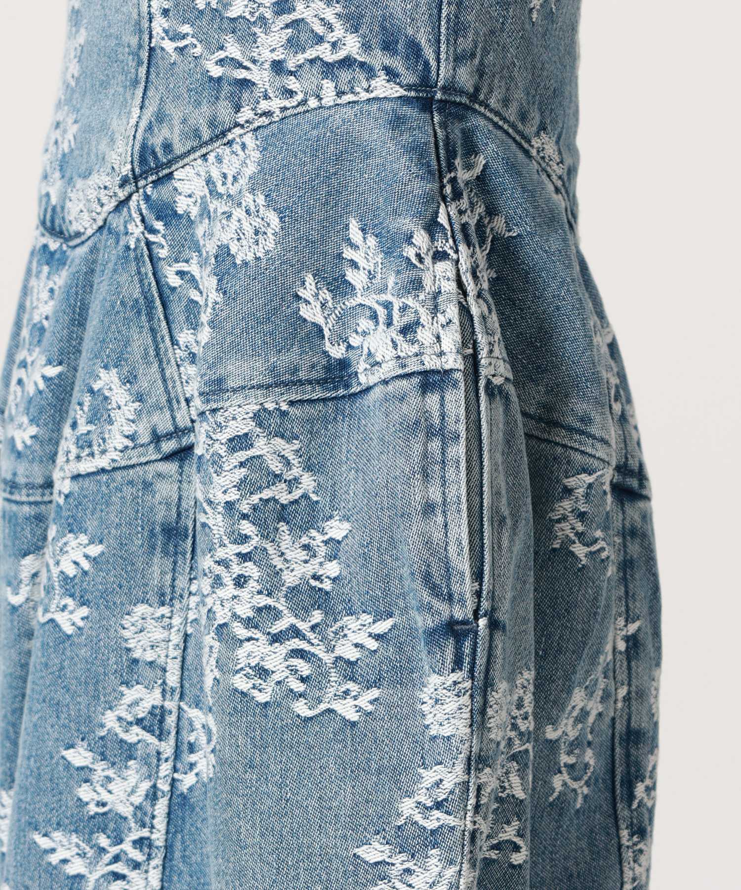 FETICO(フェティコ)】 LACE JACQUARD DENIM CURVY DRESS｜PARIGOT