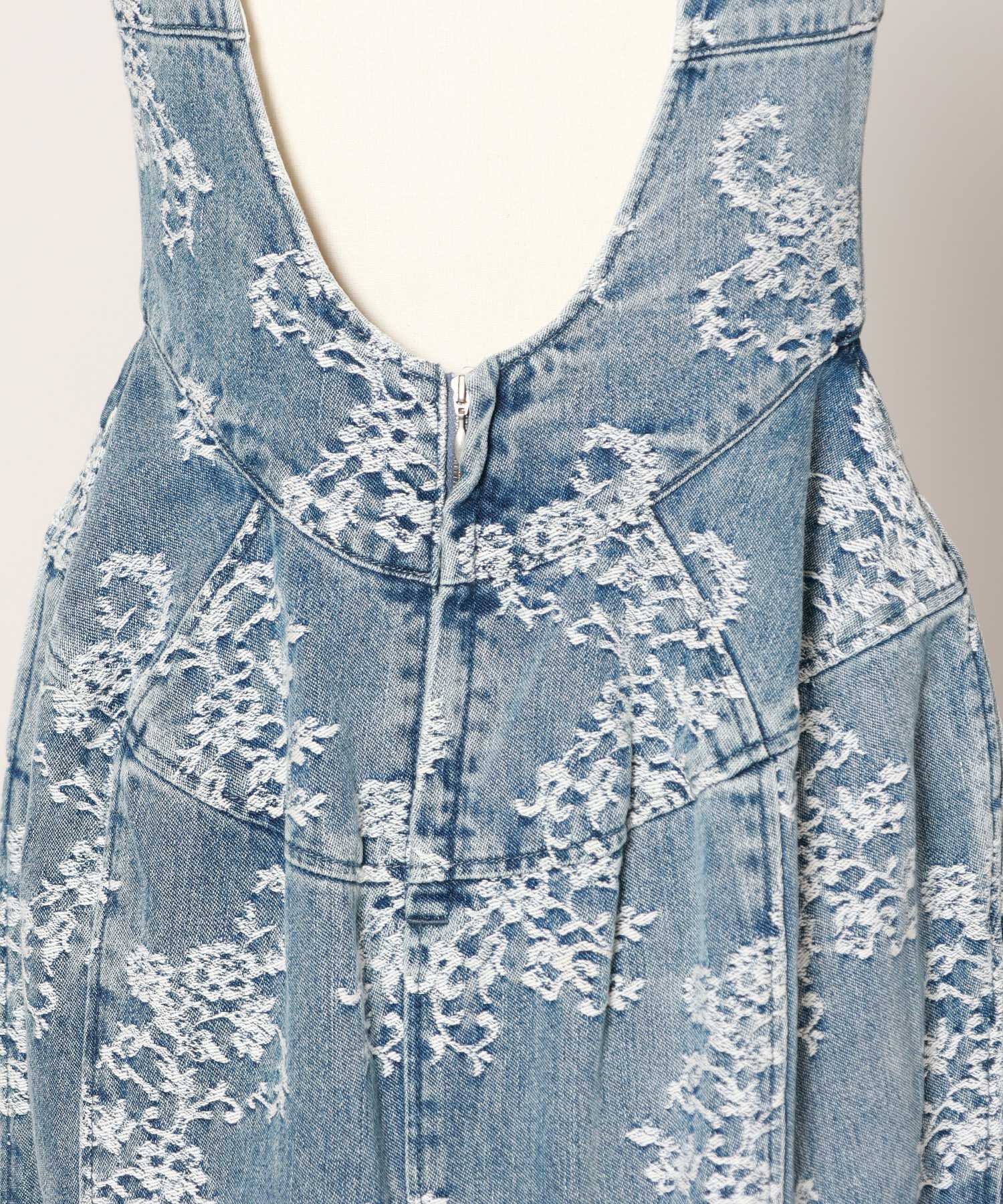 FETICO(フェティコ)】 LACE JACQUARD DENIM CURVY DRESS｜PARIGOT