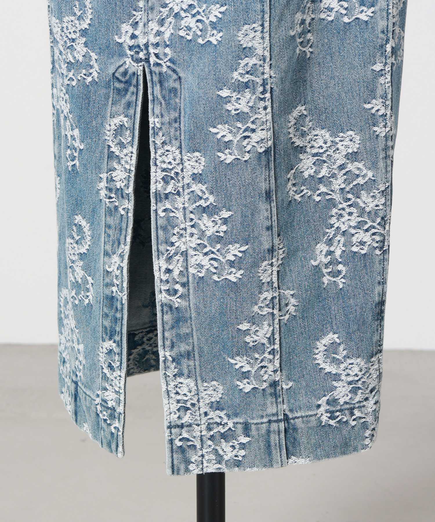 FETICO(フェティコ)】 LACE JACQUARD DENIM CURVY DRESS｜PARIGOT
