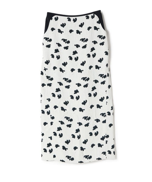 Double Layered Floral Jacquard Skirt