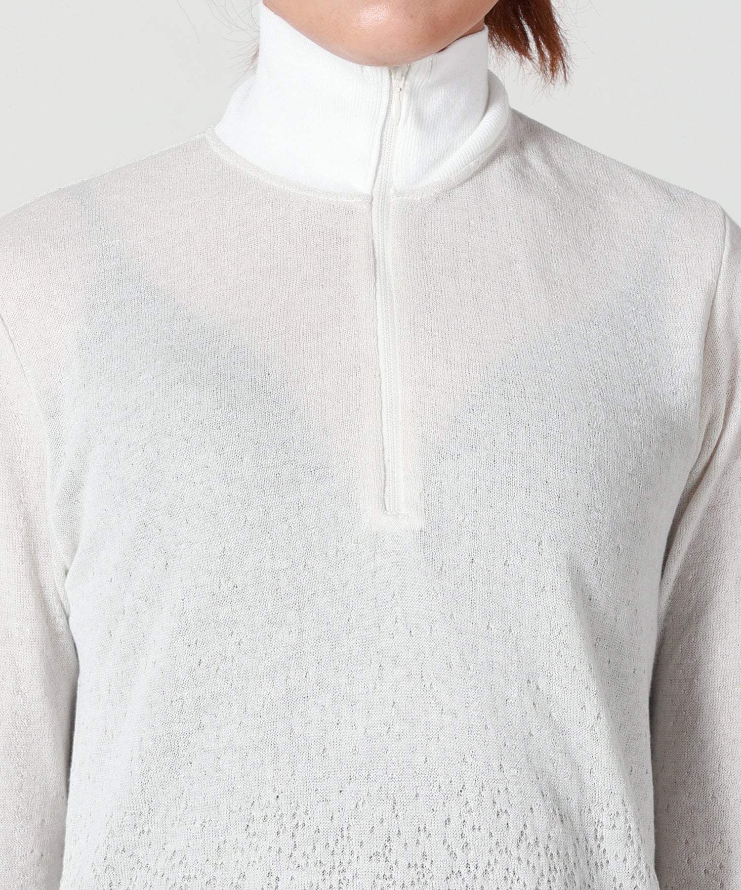 Mame Kurogouchi(マメ クロゴウチ)】 Half Zip Gradation Knit Top