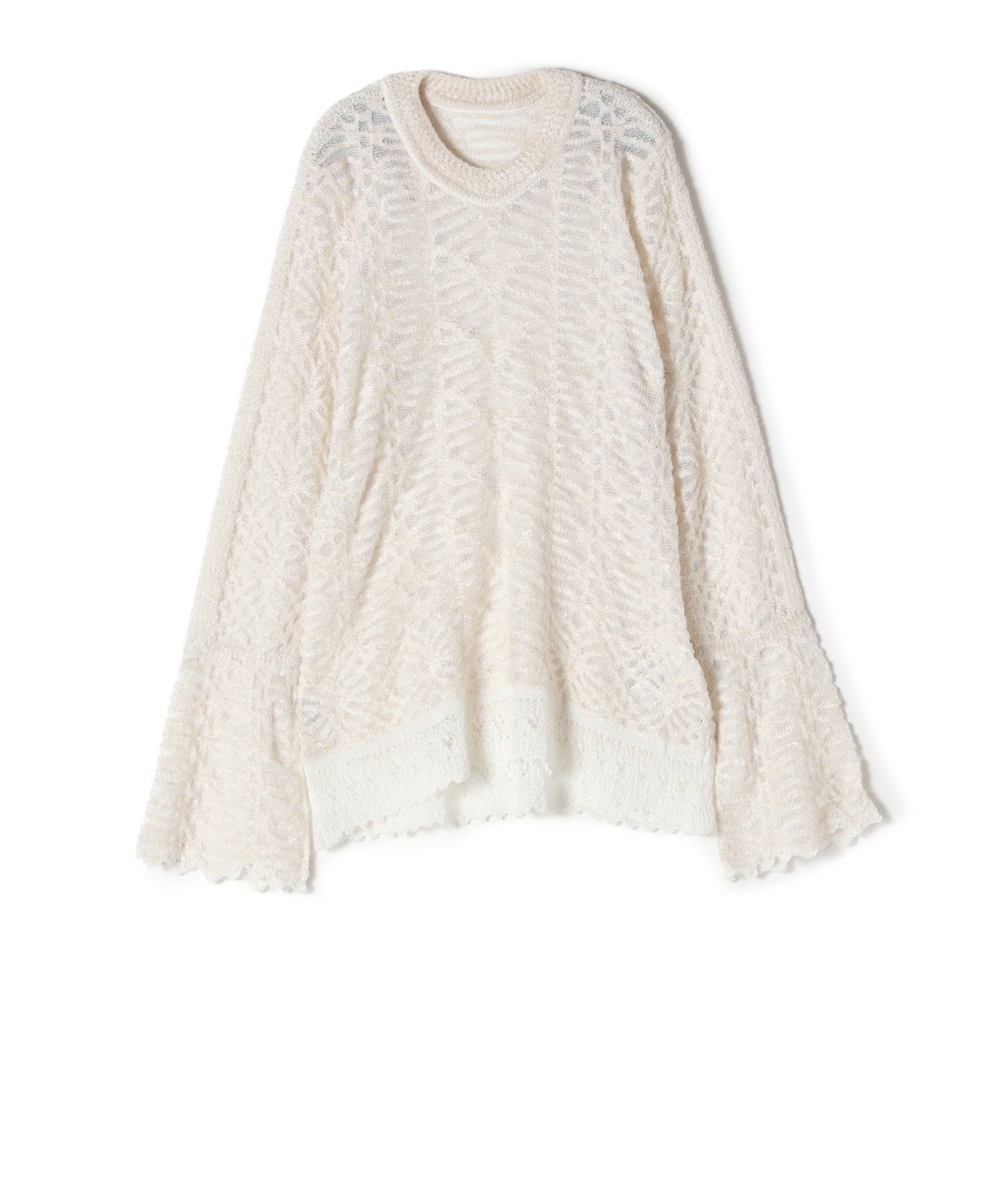 Mame Kurogouchi(マメ クロゴウチ)】 Sheer Jacquard Mole Knit Top