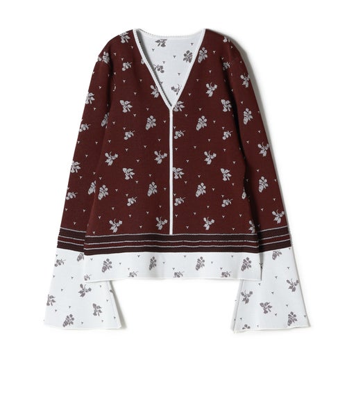 Mame Kurogouchi Floral Jacquard Knit Top