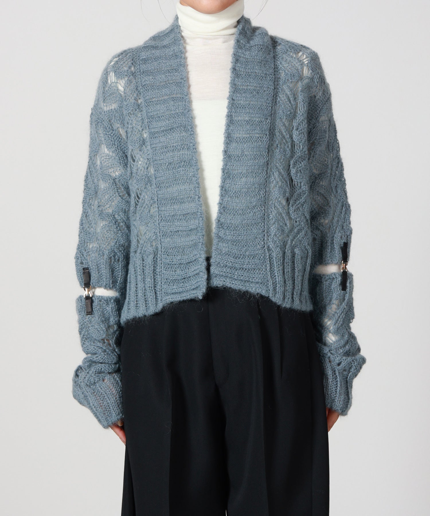 PHOTOCOPIEU(フォトコピュー)】 MOHAIR CROCHET CARDIGAN｜PARIGOT
