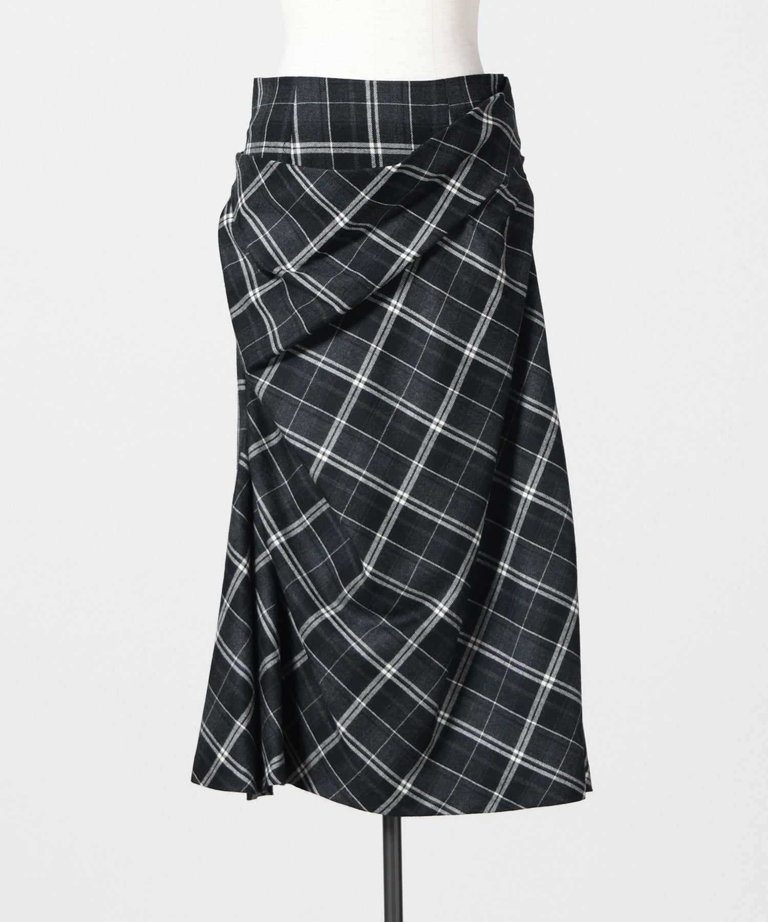 FETICO(フェティコ)】 WOOL CHECK DRAPED SKIRT｜PARIGOT ONLINE