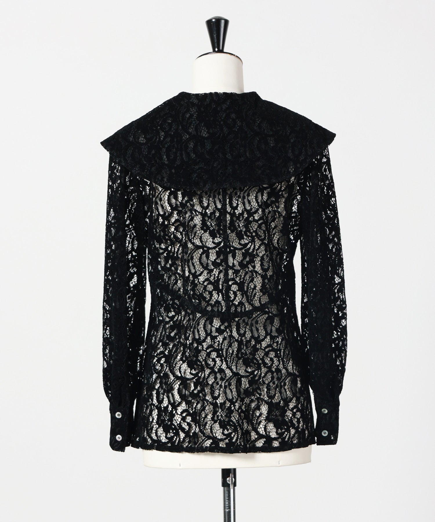 FETICO(フェティコ)】 FLOCKED LACE SAILOR COLLAR BLOUSE｜PARIGOT