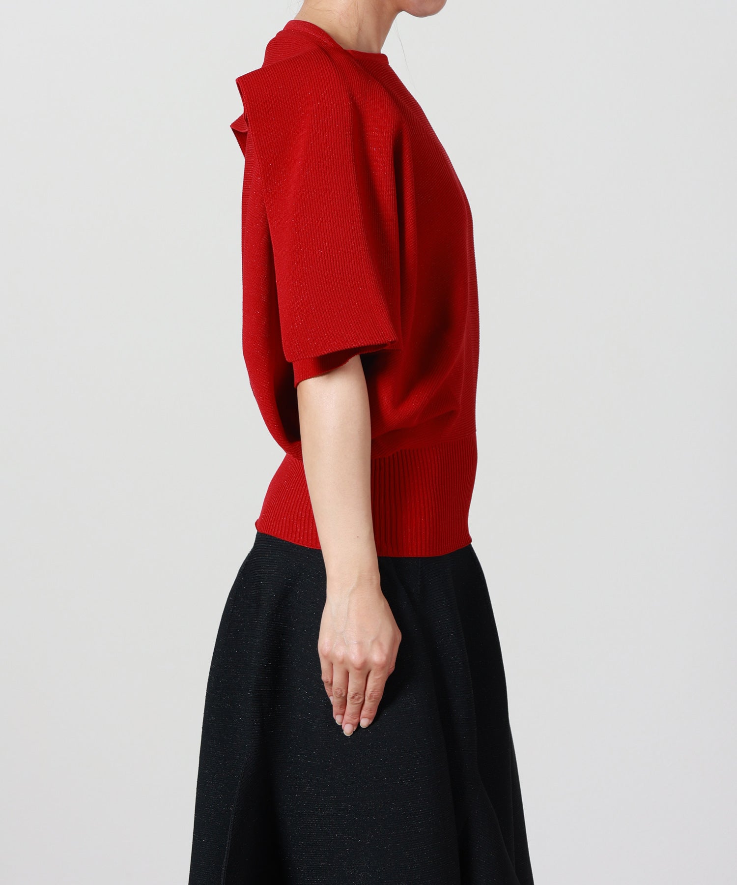CFCL(シーエフシーエル)】 POTTERY CREASE GLITTER ASYMMETRIC TOP