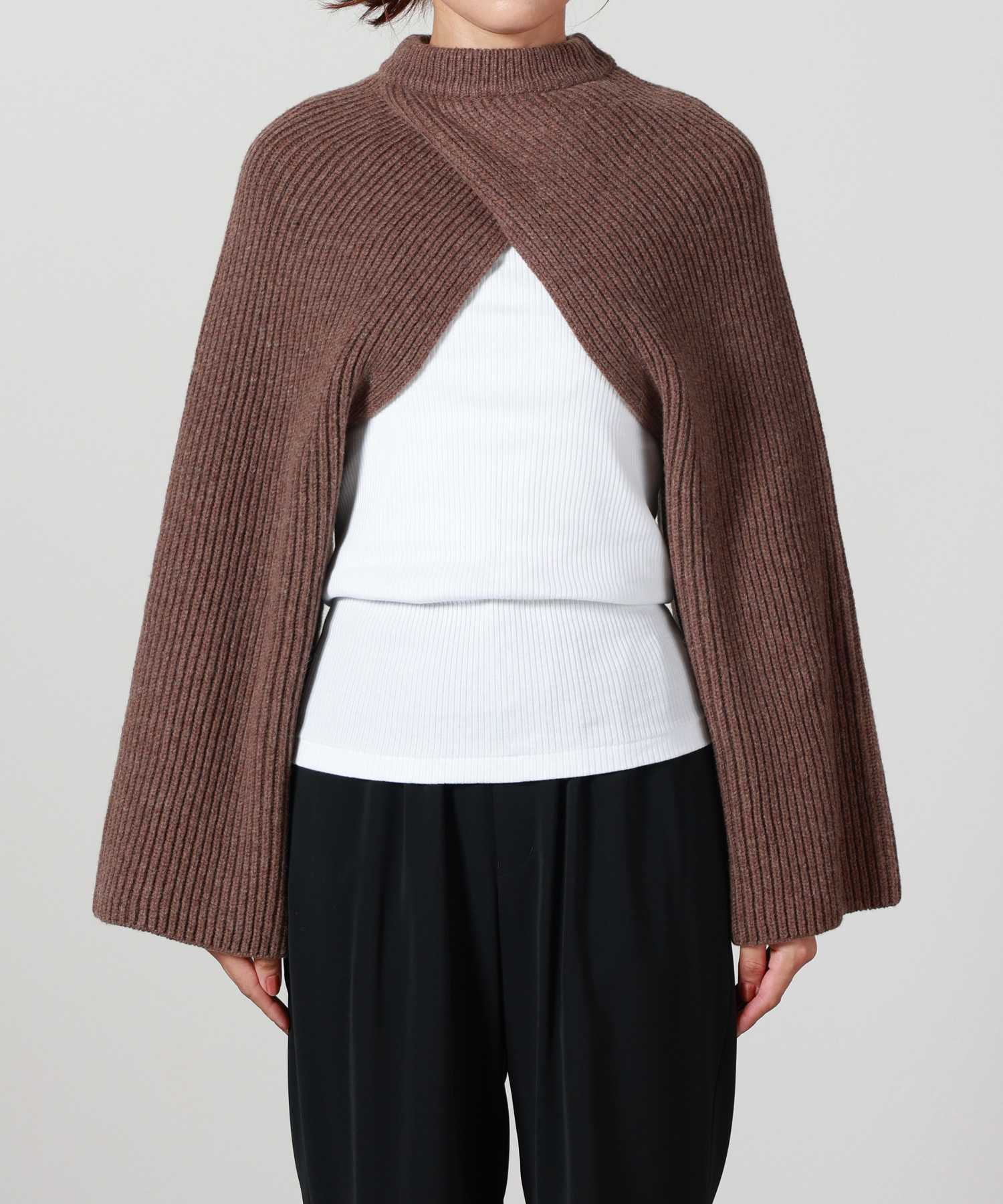HYKE(ハイク)】 RIBBED-KNIT WOOL CROPPED BOLERO｜PARIGOT ONLINE