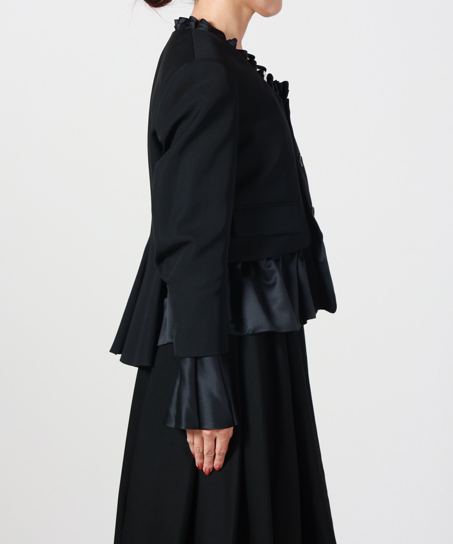 noir kei ninomiya(ノワール ケイニノミヤ)】 サテンラッフルトリム