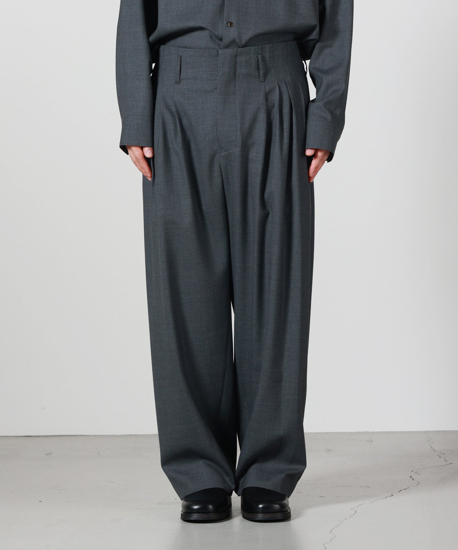 OVERCOAT オーバーコート5 TUCK TROUSER OVERCOAT(オーバーコート)】 5 tuck trouser in wool tropical