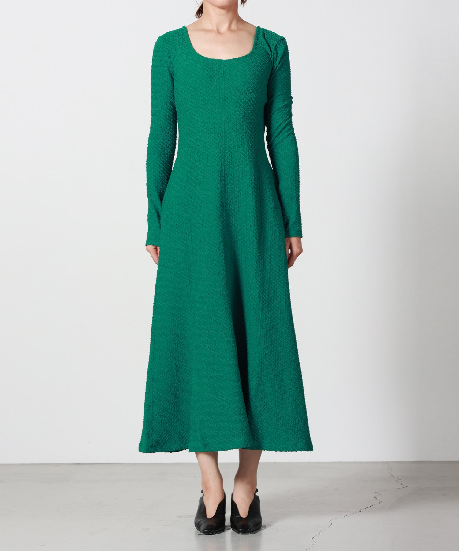 Mame Kurogouchi(マメ クロゴウチ)】 Shirring Jersey Jacquard Long