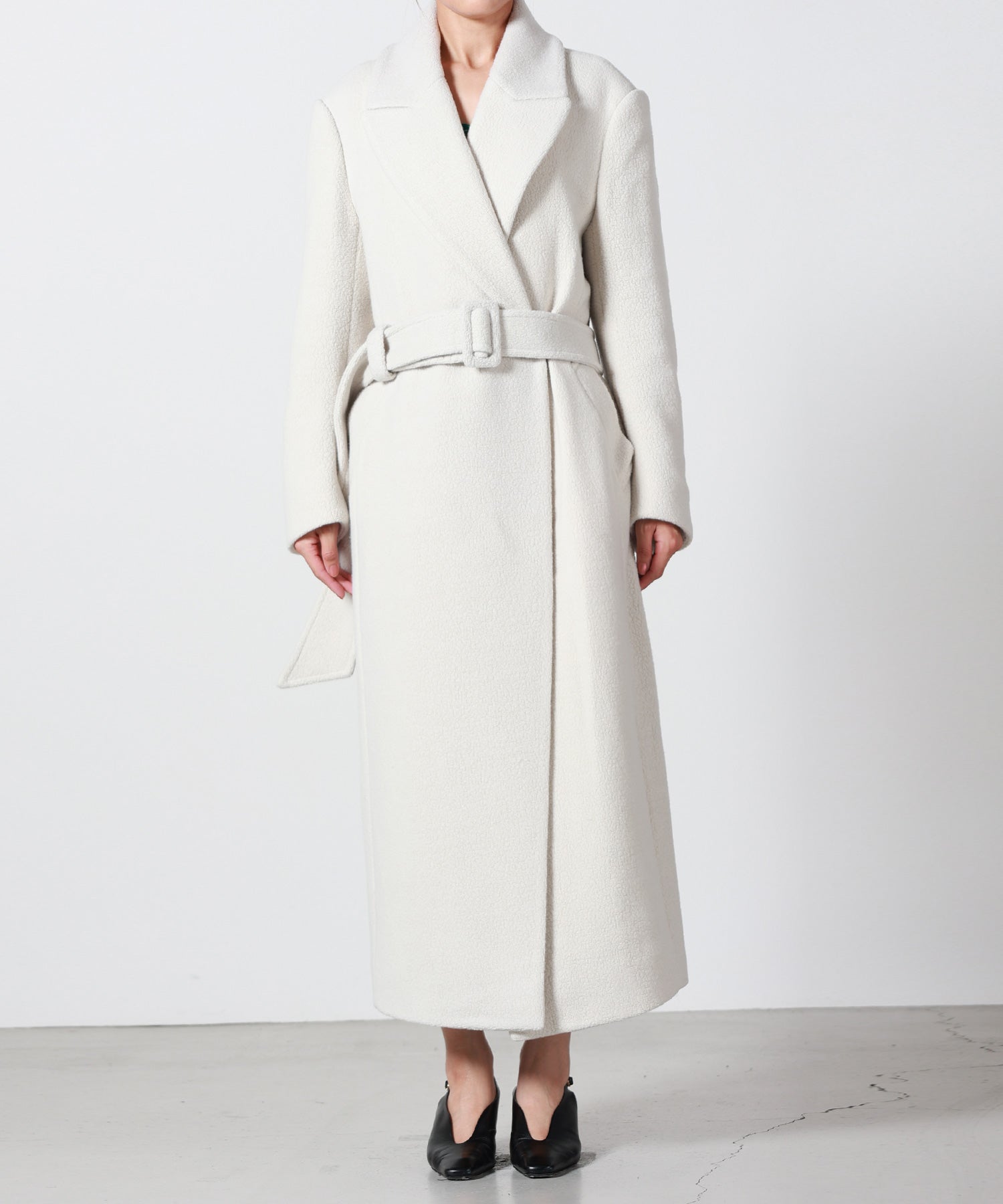 Mame Kurogouchi(マメ クロゴウチ)】 Wool Boa Double Breast Coat