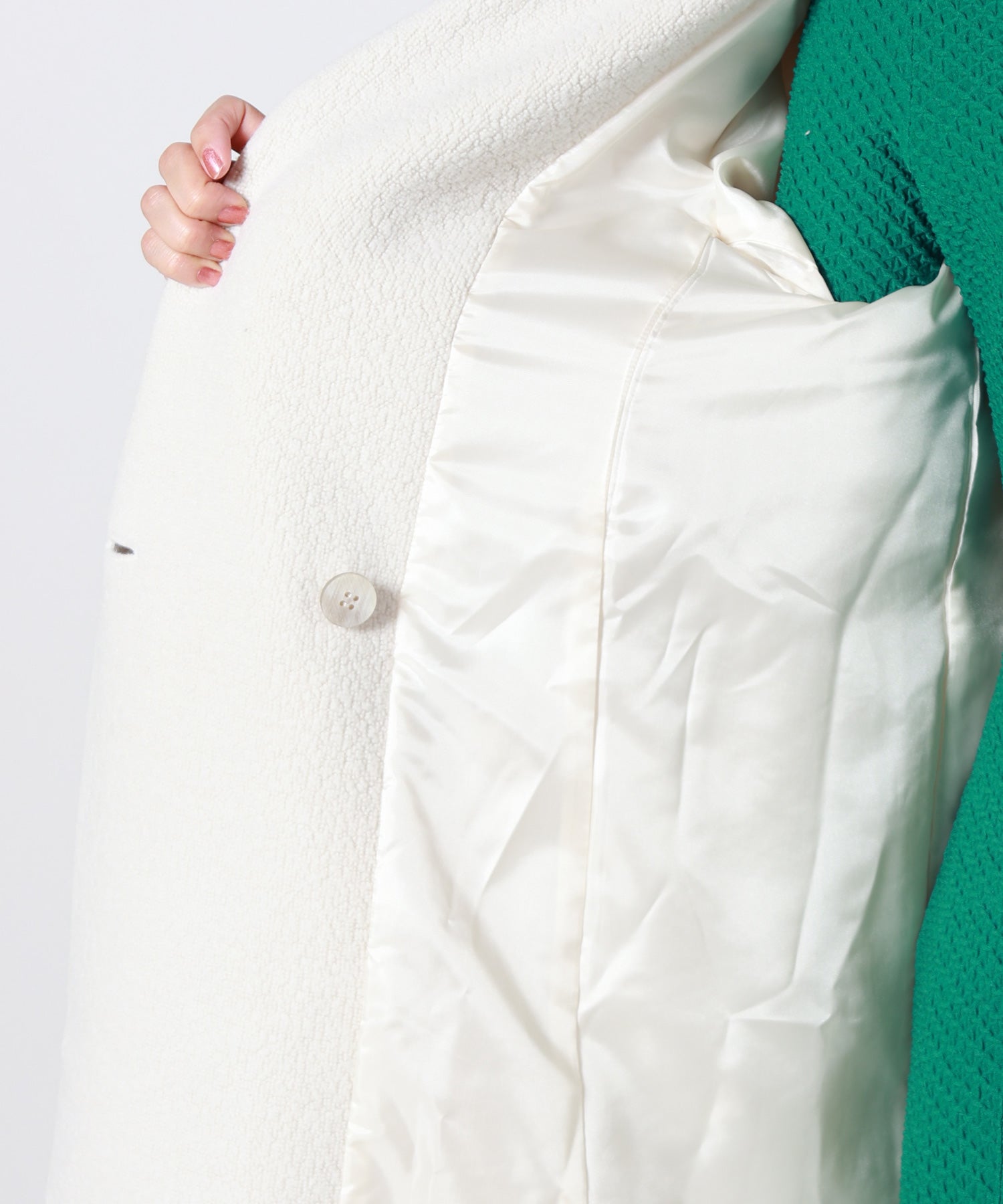 Mame Kurogouchi(マメ クロゴウチ)】 Wool Boa Double Breast Coat