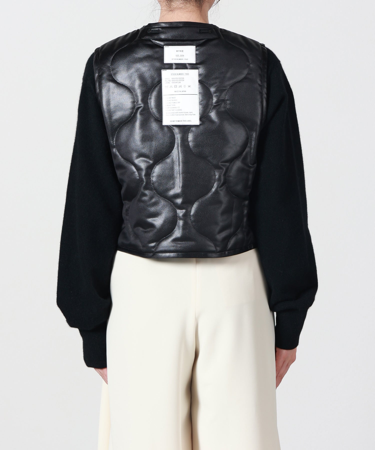 HYKE(ハイク)】 FAUX LEATHER QUILTED CROPPED VEST｜PARIGOT ONLINE
